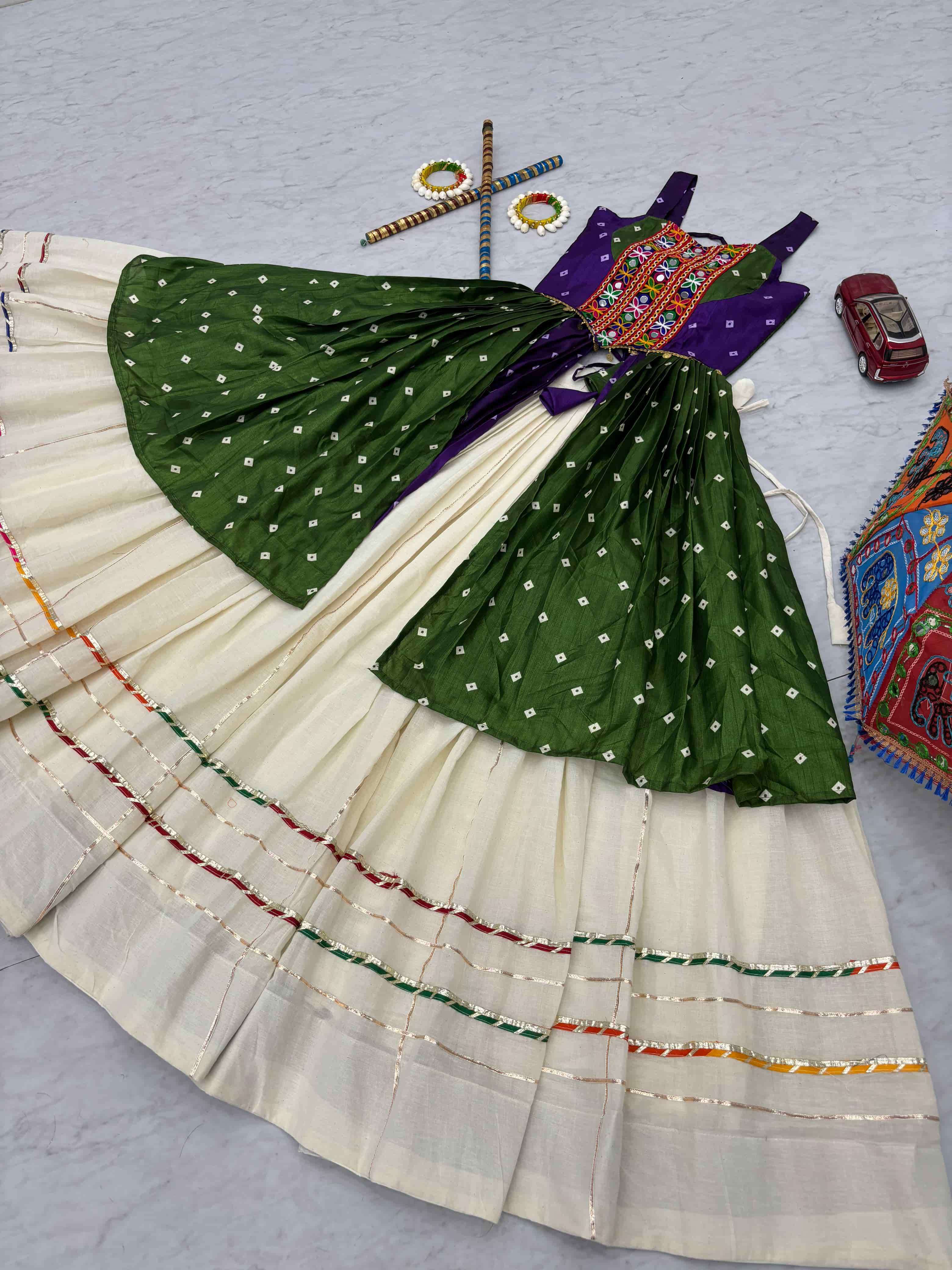 PC-N56 BY ASLIWHOLESALE DESIGNER PURE BANDHEJ PRINTED NAVRATRI LEHENGAS-00045