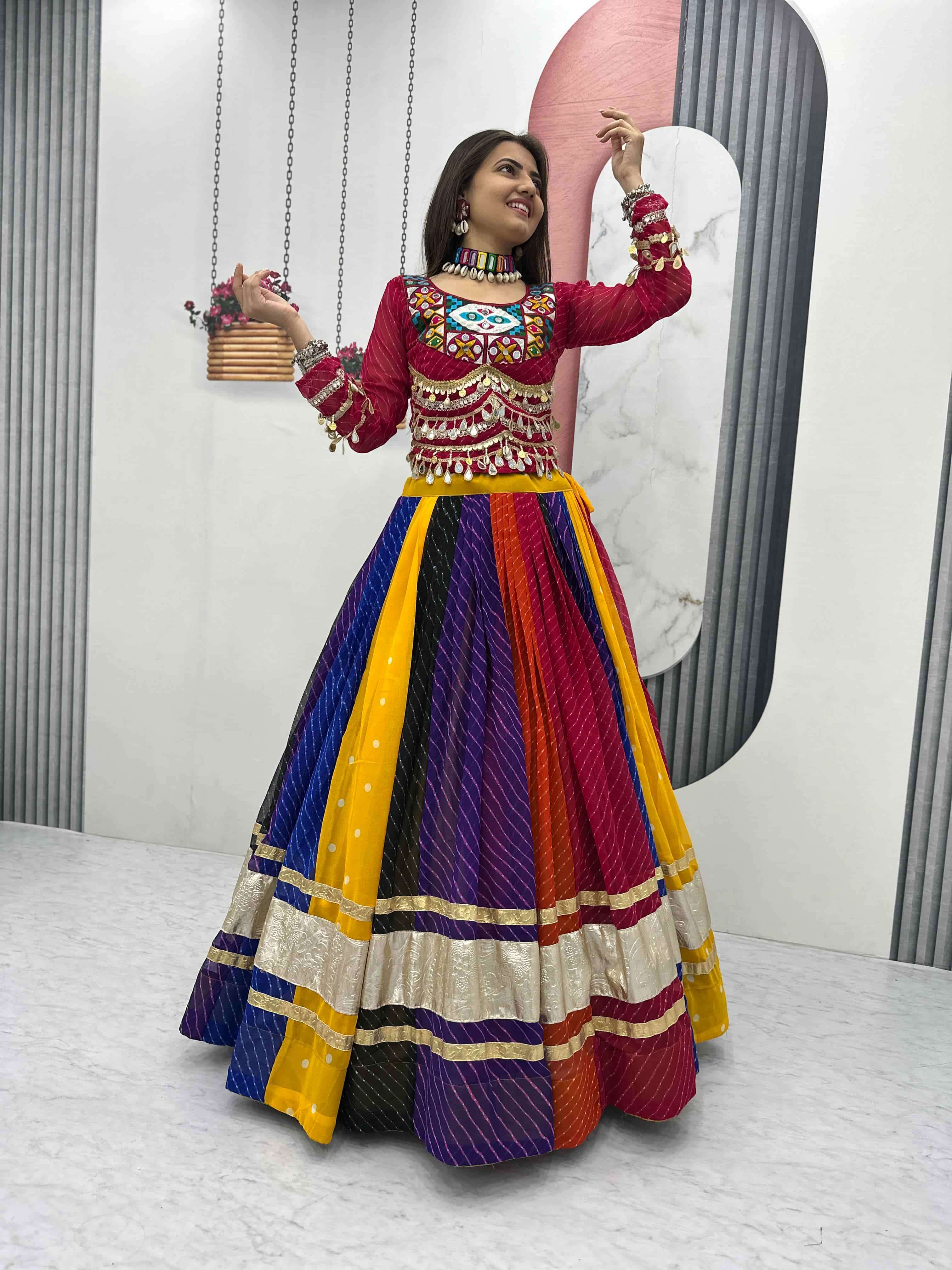 PC-N60 BY ASLIWHOLESALE DESIGNER PURE FAUX GEORGETTE NAVRATRI LEHENGA-00045