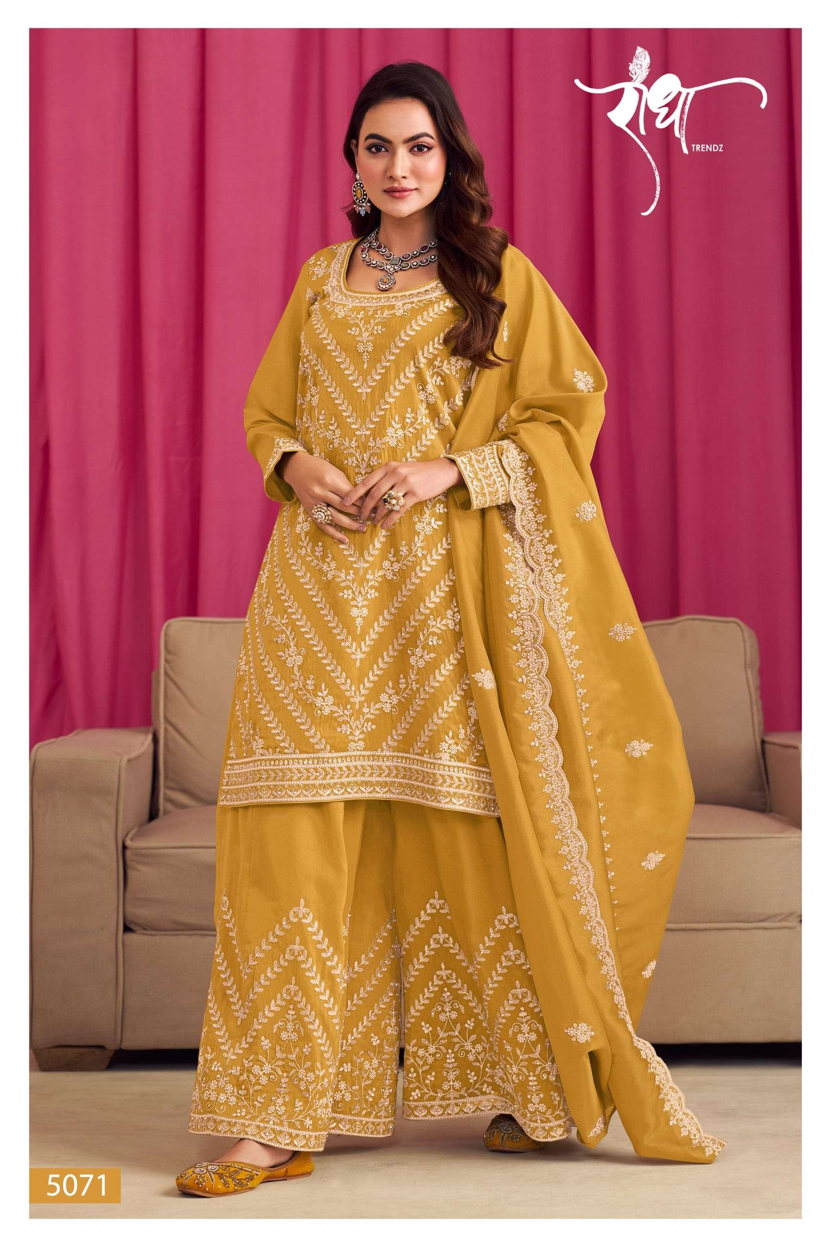RADHA TRENDZ SINDOOR PURE 5071 TO 5074 SERIES PURE SILK EMBROIDERY DRESSES-00150