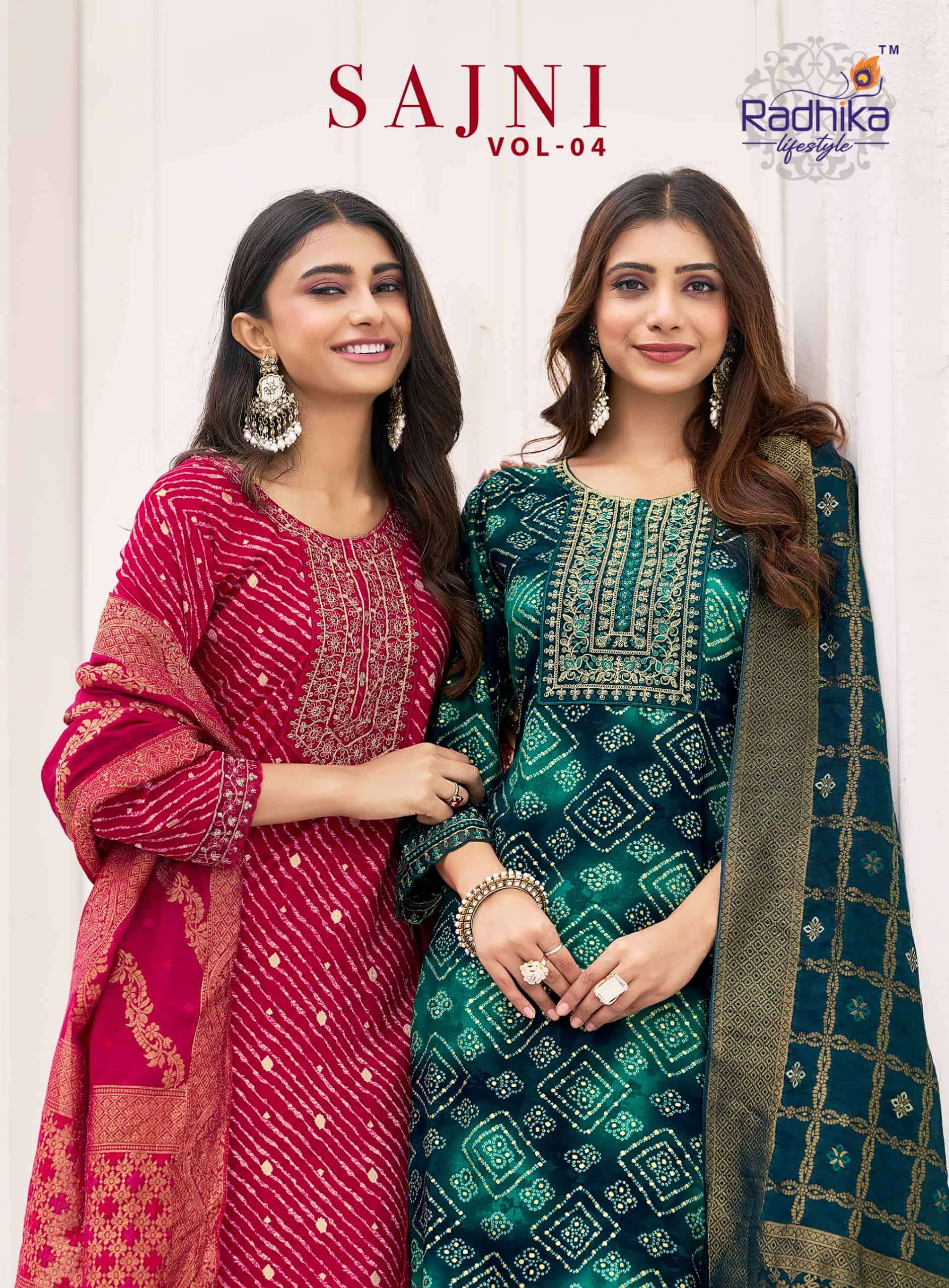 RADHIKA LIFESTYLE SAJNI VOL-04 4001 TO 4008 SERIES PURE RAYON PRINTED DRESSES-00014