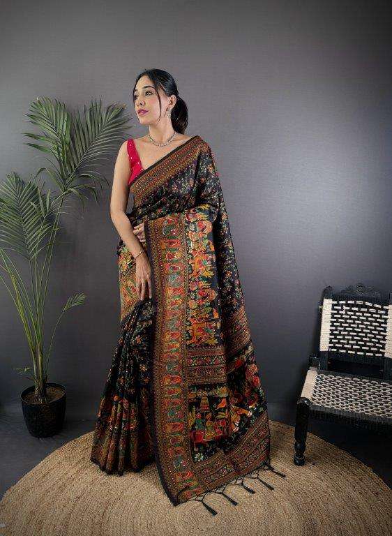 RAJA MOULI BY ASLIWHOLESALE DESIGNER PURE PASHMINA SILK SAREES-00230