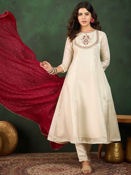 RIONNA BY ASLIWHOLESALE DESIGNER PURE VICHITRA EMBROIDERY DRESSES-00264