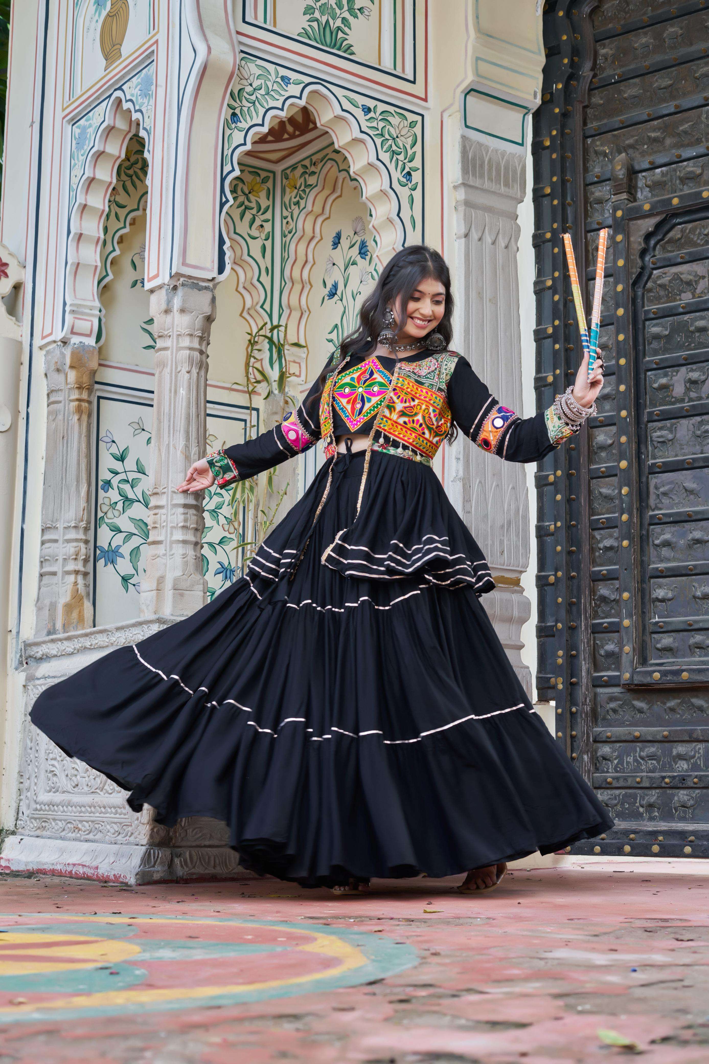 RM-120 BY ASLIWHOLESALE DESIGNER PURE COTTON EMBROIDERY PRINTED LEHENGAS-00236