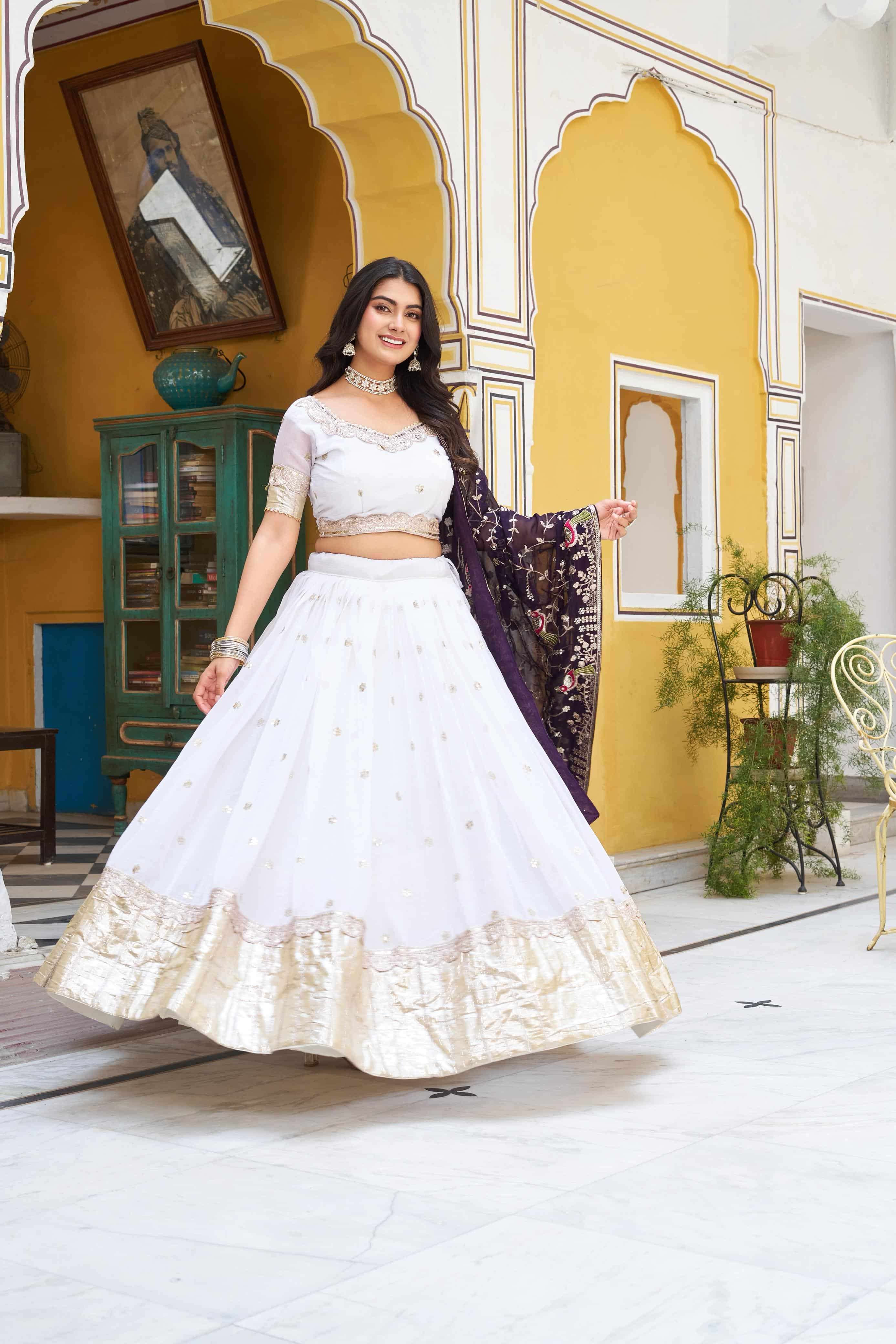 RM-140 BY ASLIWHOLESALE DESIGNER PURE CRUNCY EMBROIDERY LEHENGAS-00236