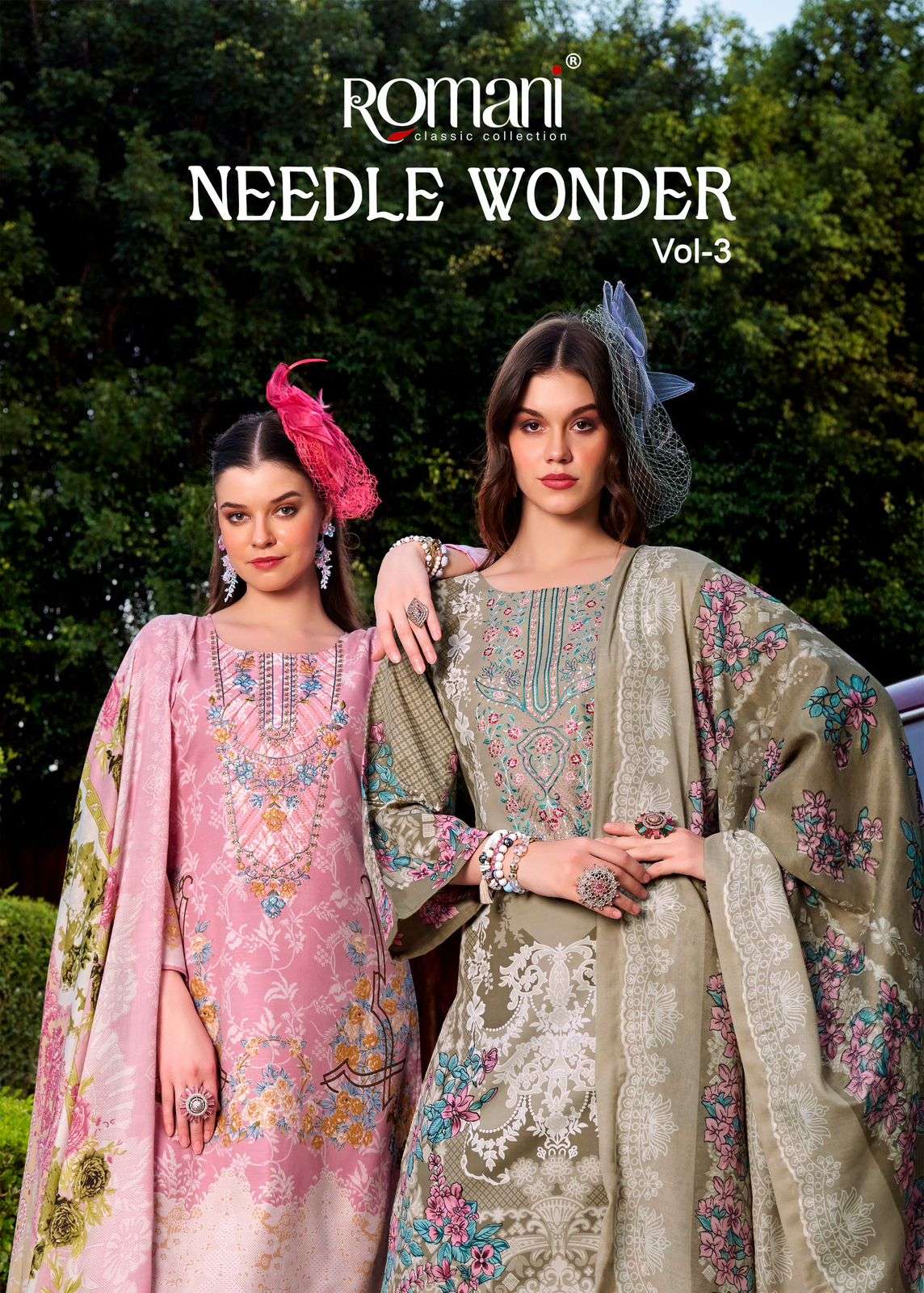 ROMANI NEEDLE WONDER VOL-03 1116-001 TO 1116-008 SERIES PURE COTTON PRINTED PAKISTANI DRESSES-00201