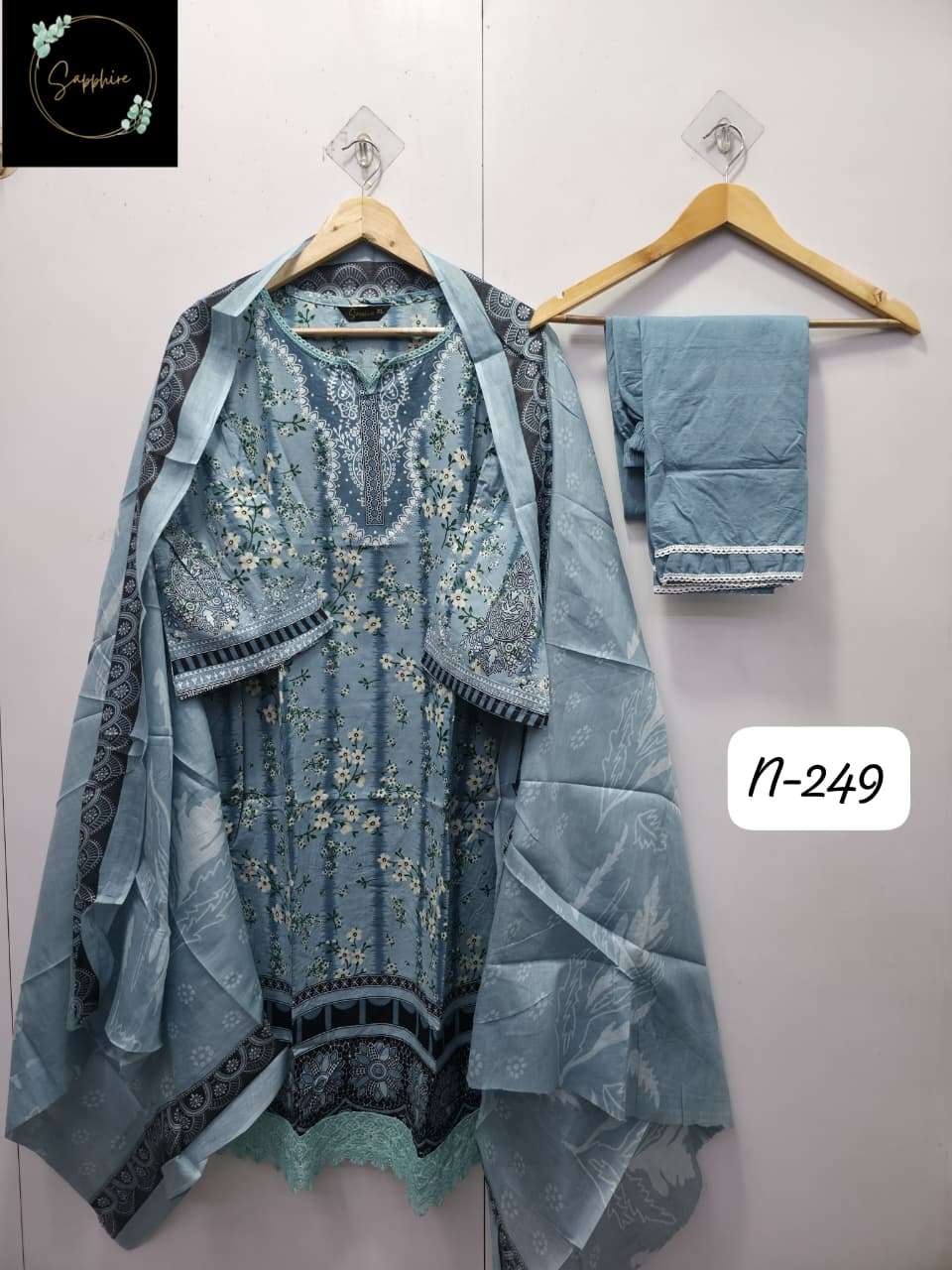 SAPPHIRE AGHA NOORAIN-249 PURE LAWN EMBROIDERY DRESSES-00272