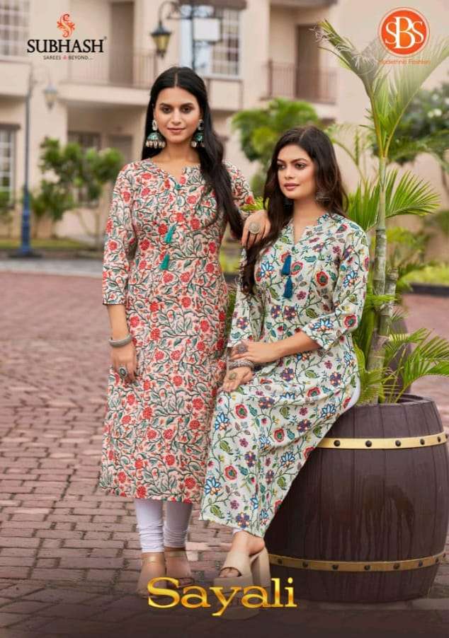 SBS FASHION SAYALI PURE COTTON PRINTED KURTI-00014