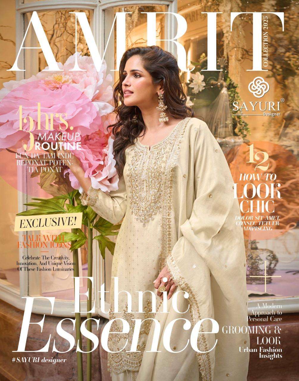 SAYURI AMRIT 5857 TO 5860 SERIES PURE VISCOSE JACQUARD EMBROIDERY DRESSES-00028