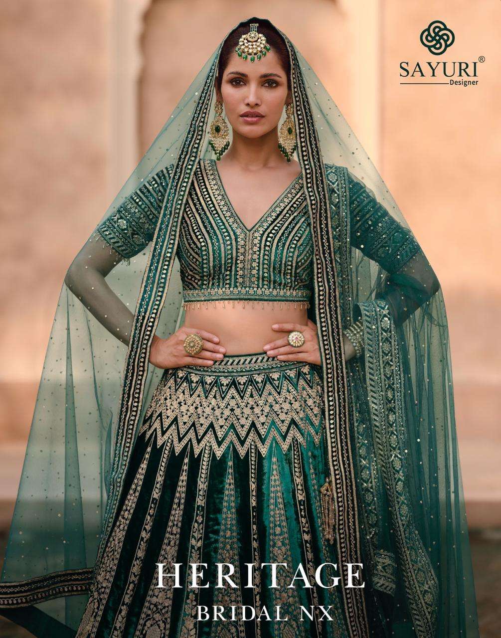 SAYURI HERMITAGE BRIDAL NX PURE SILK HAND WORK LEHENGAS-00150