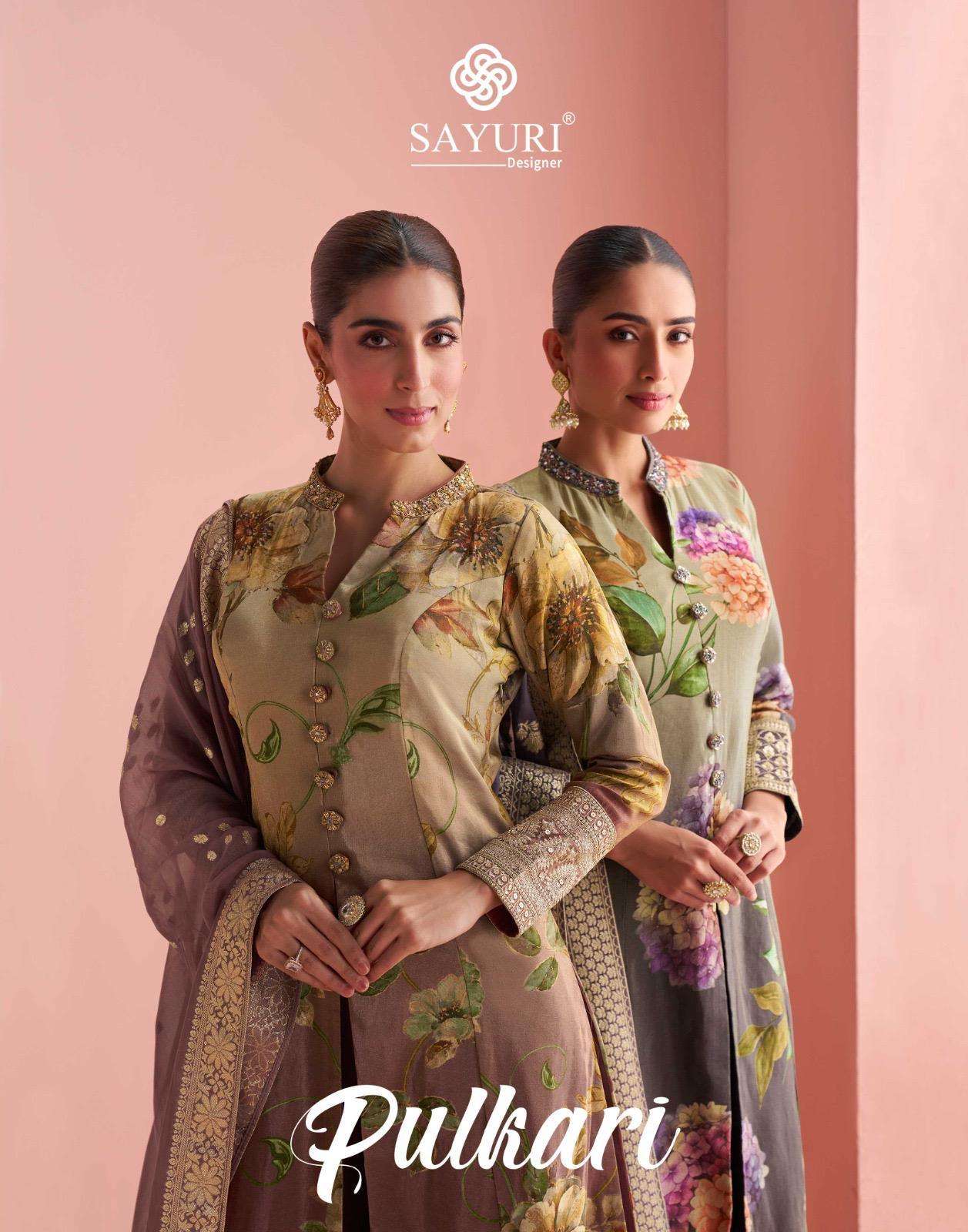 SAYURI PULKARI 10095 TO 10096 SERIES PURE SILK EMBROIDERY DRESSES-00028