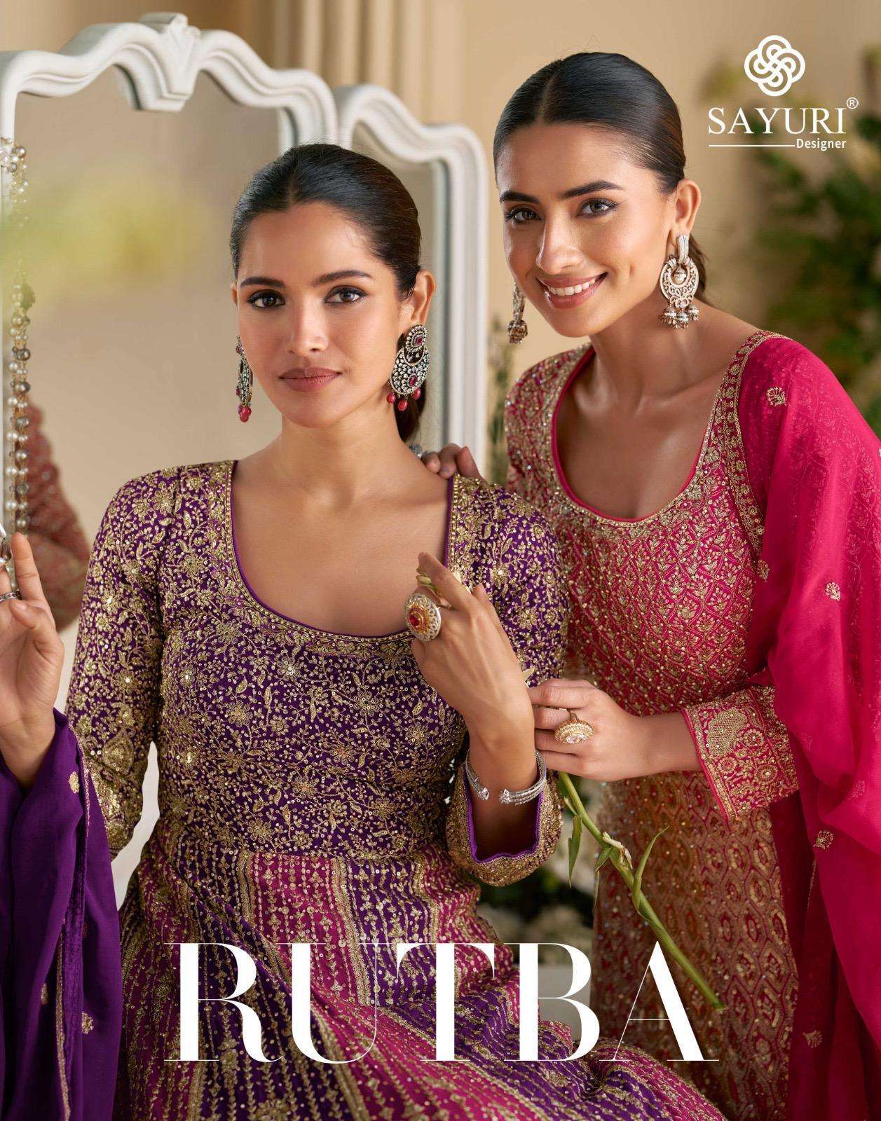 SAYURI RUTBA 5809 TO 5809-C SERIES PURE GEORGETTE EMBROIDERY DRESSES-00028