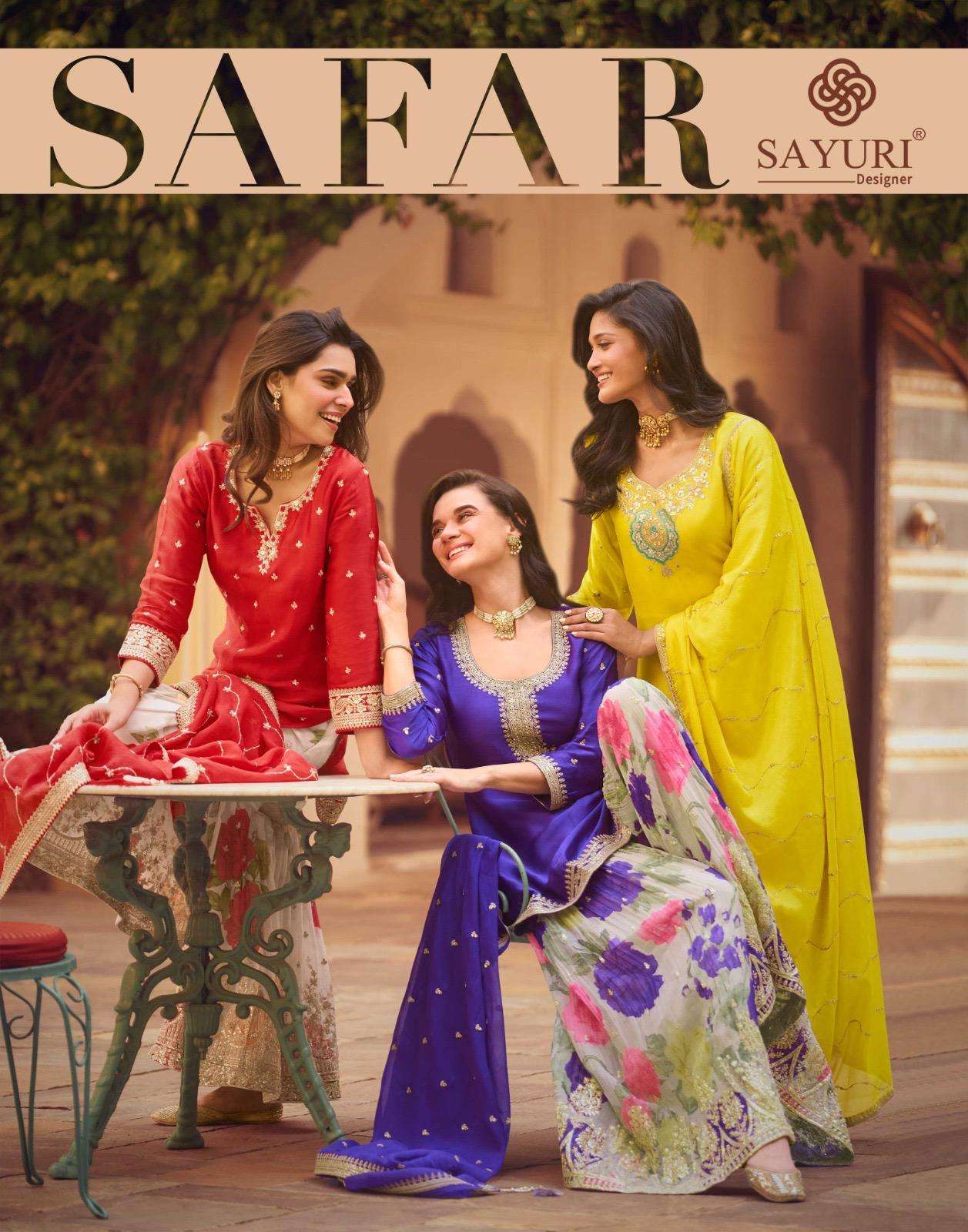 SAYURI SAFAR 5744 TO 5746 SERIES PURE CHINON SILK EMBROIDERY DRESSES-00150