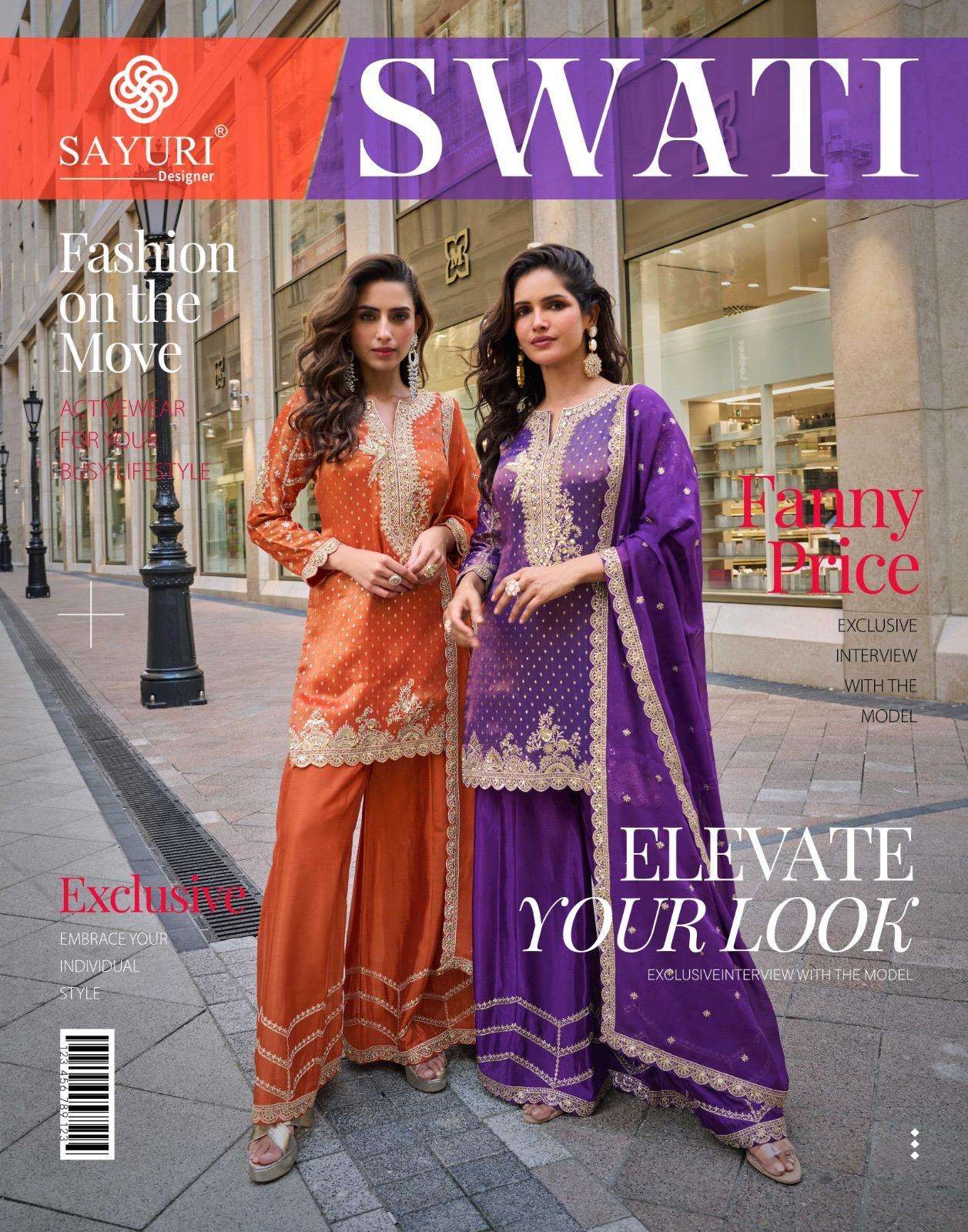 SAYURI SWATI 5846 TO 5849 SERIES PURE VISCOSE JACQUARD SILK DRESSES-00028