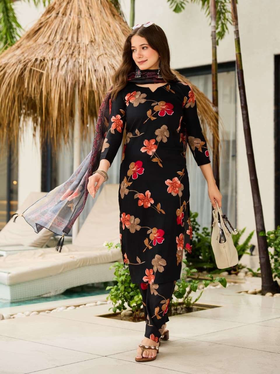 SC6422 BY ASLIWHOLESALE DESIGNER PURE SILK  PRINTED DRESSES-00264