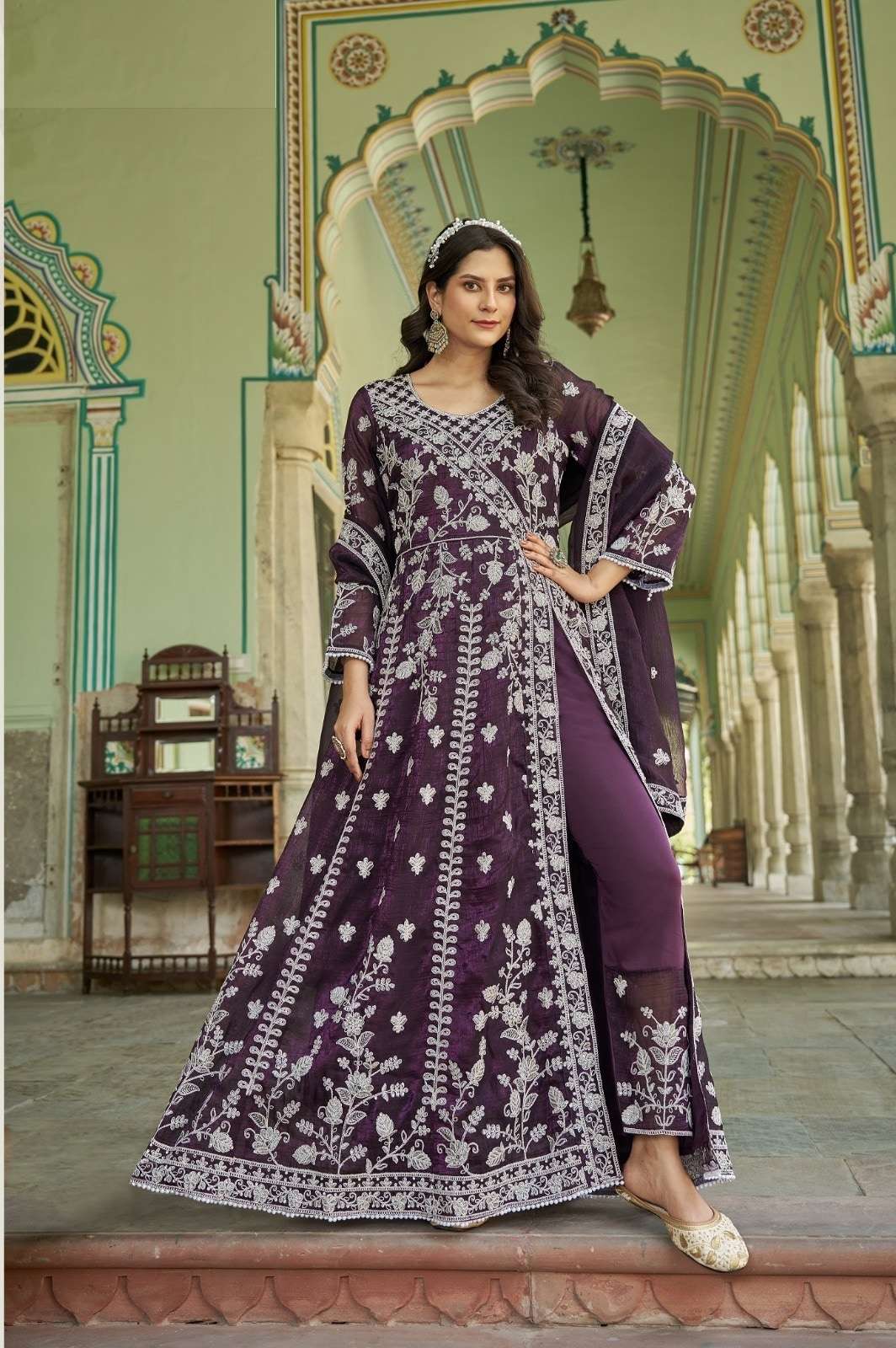 SENHORA BEGUM 3098 TO 4000 SERIES PURE HEAVY NET EMBROIDERY PAKISTANI DRESSES-00035