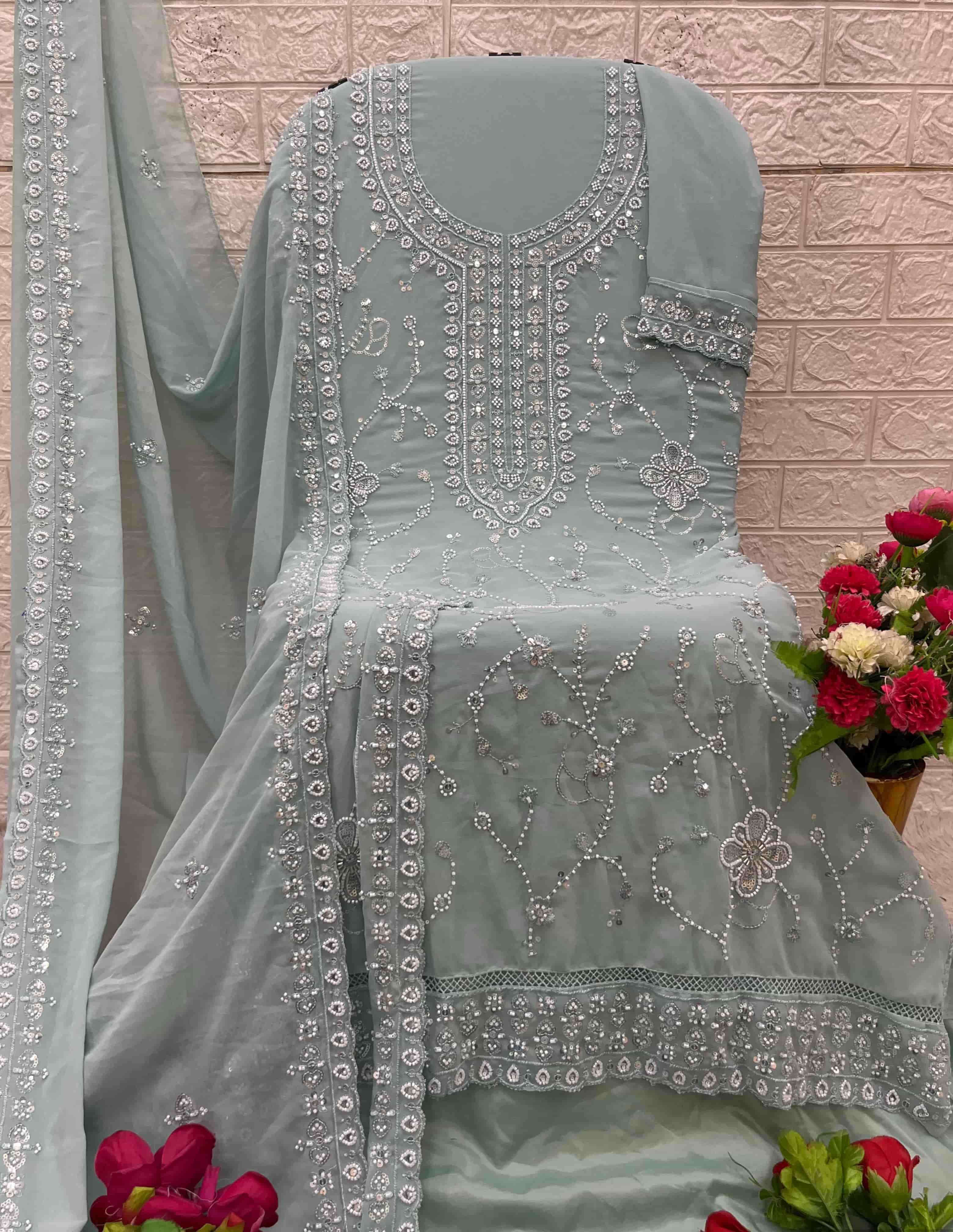 SERENE S-732 PURE FAUX GEORGETTE EMBROIDERY PAKISTANI DRESSES-00201
