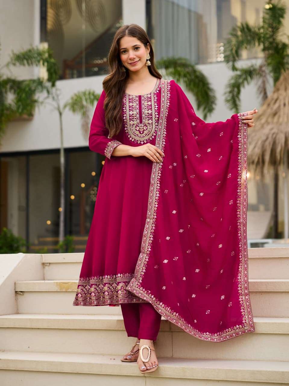 SHAKTI BY ASLIWHOLESALE DESIGNER PURE VICHITRA SILK EMBROIDERY DRESSES-00264