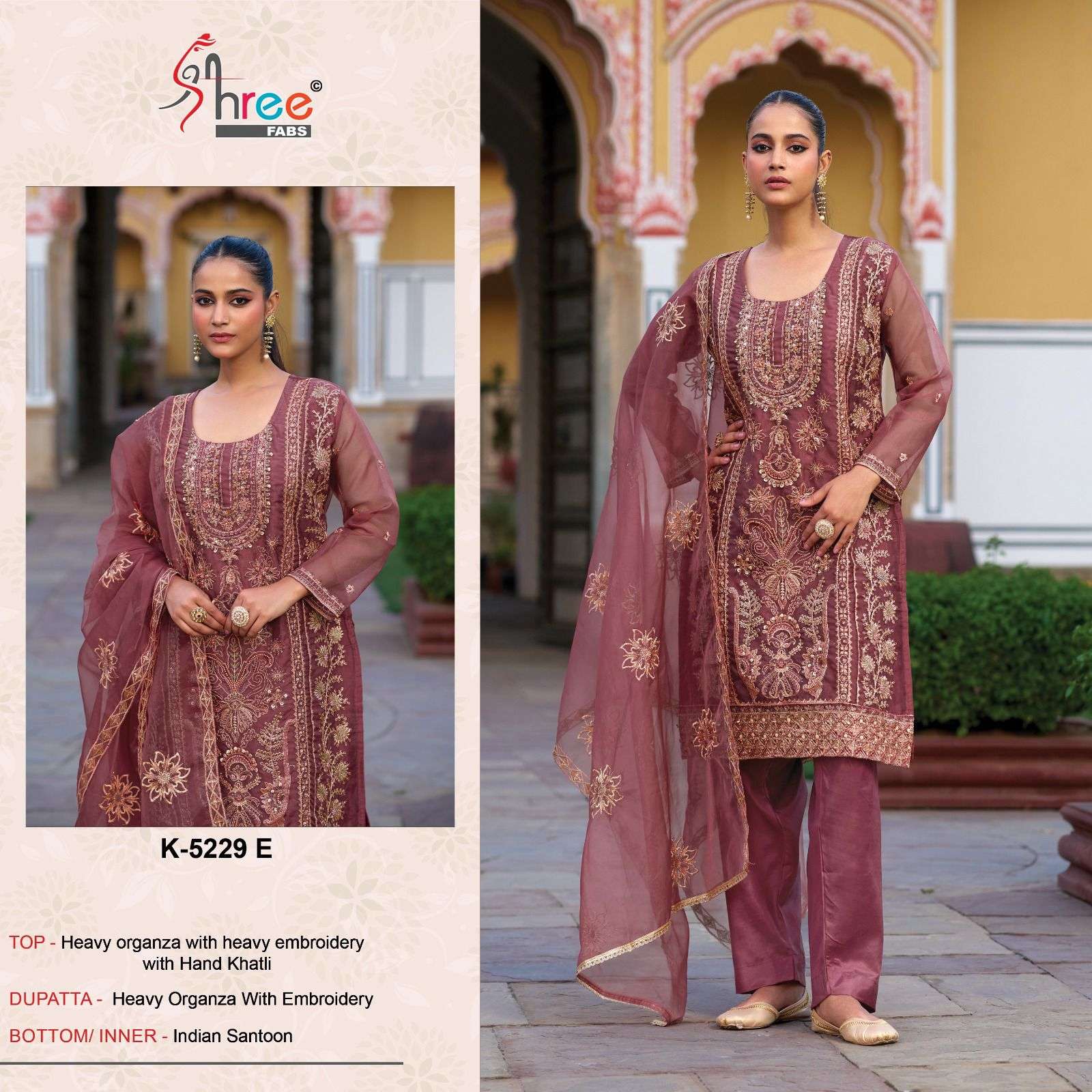 SHREE FAB K-5229 SERIES PURE ORGANZA EMBROIDERY PAKISTANI DRESSES-00201