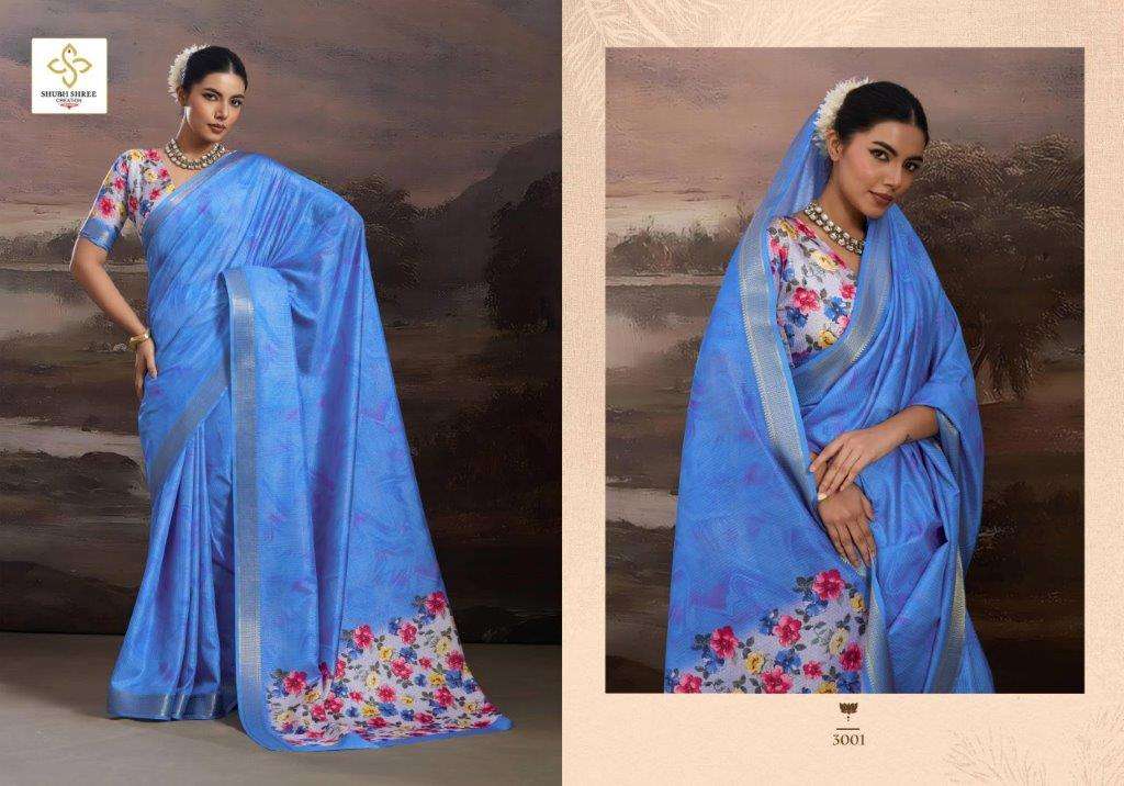 SHUBH SHREE CREATION ALANKAR VOL-3 3001 TO 3008 SERIES PURE SILK PRINTED SAREES-00025