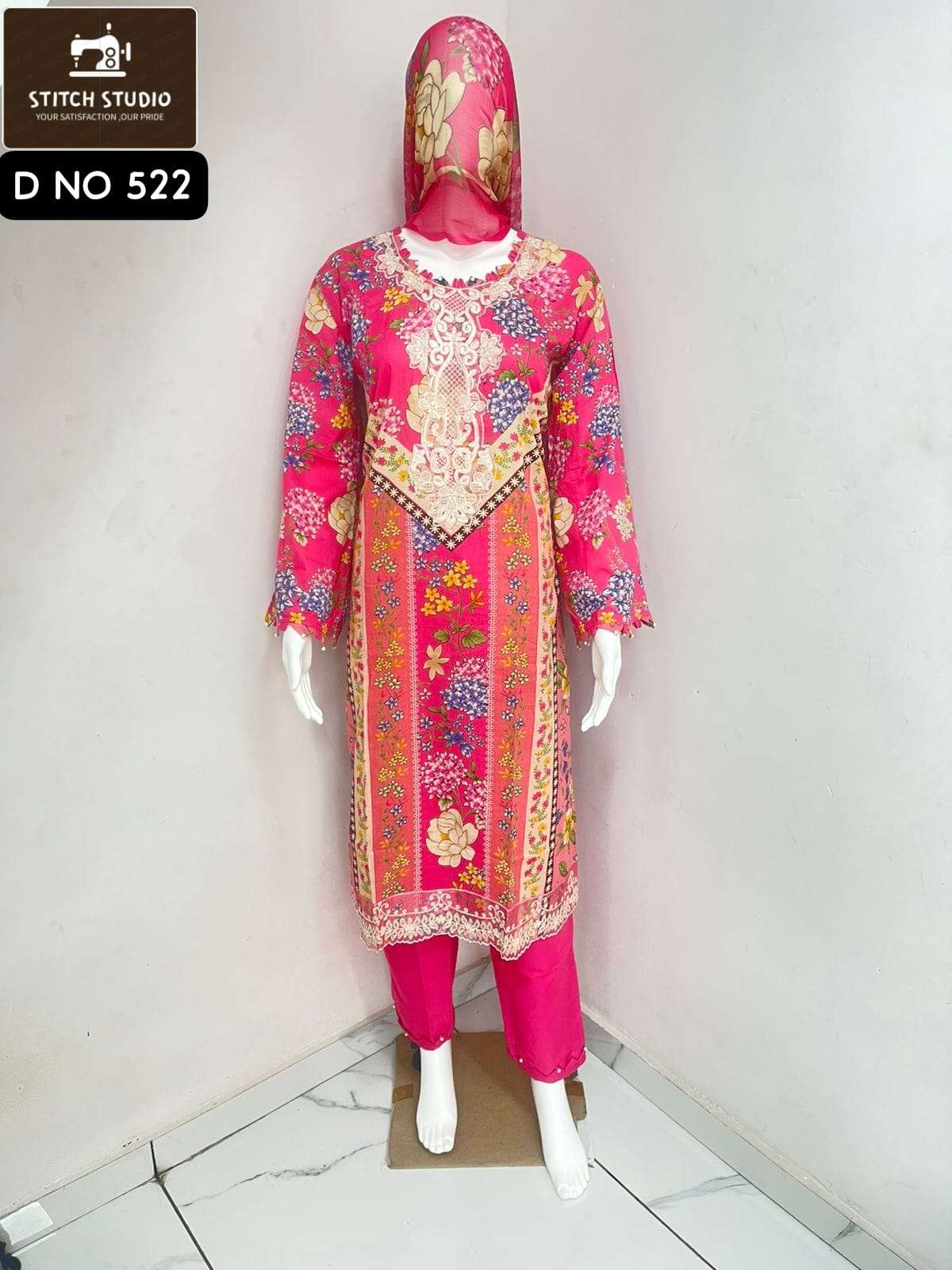 STITCH STUDIO DN-522 PURE COTTON EMBROIDERY DRESSES-00400
