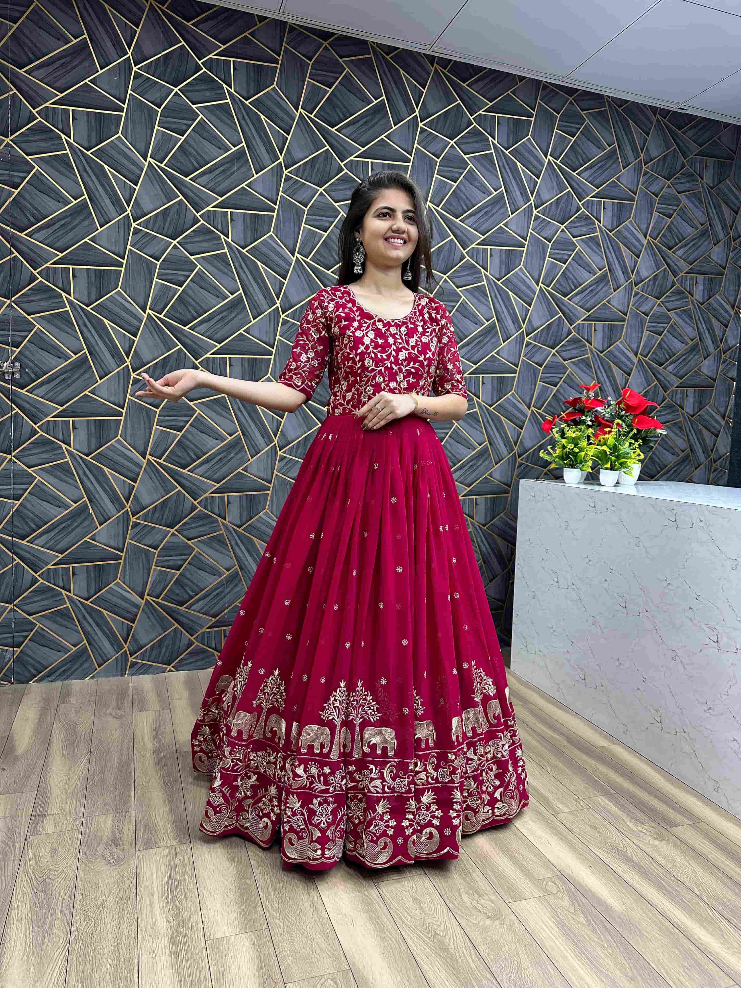 TAPI-108 BY ASLIWHOLESALE DESIGNER PURE FAUX GEORGETTE GOWN-00185