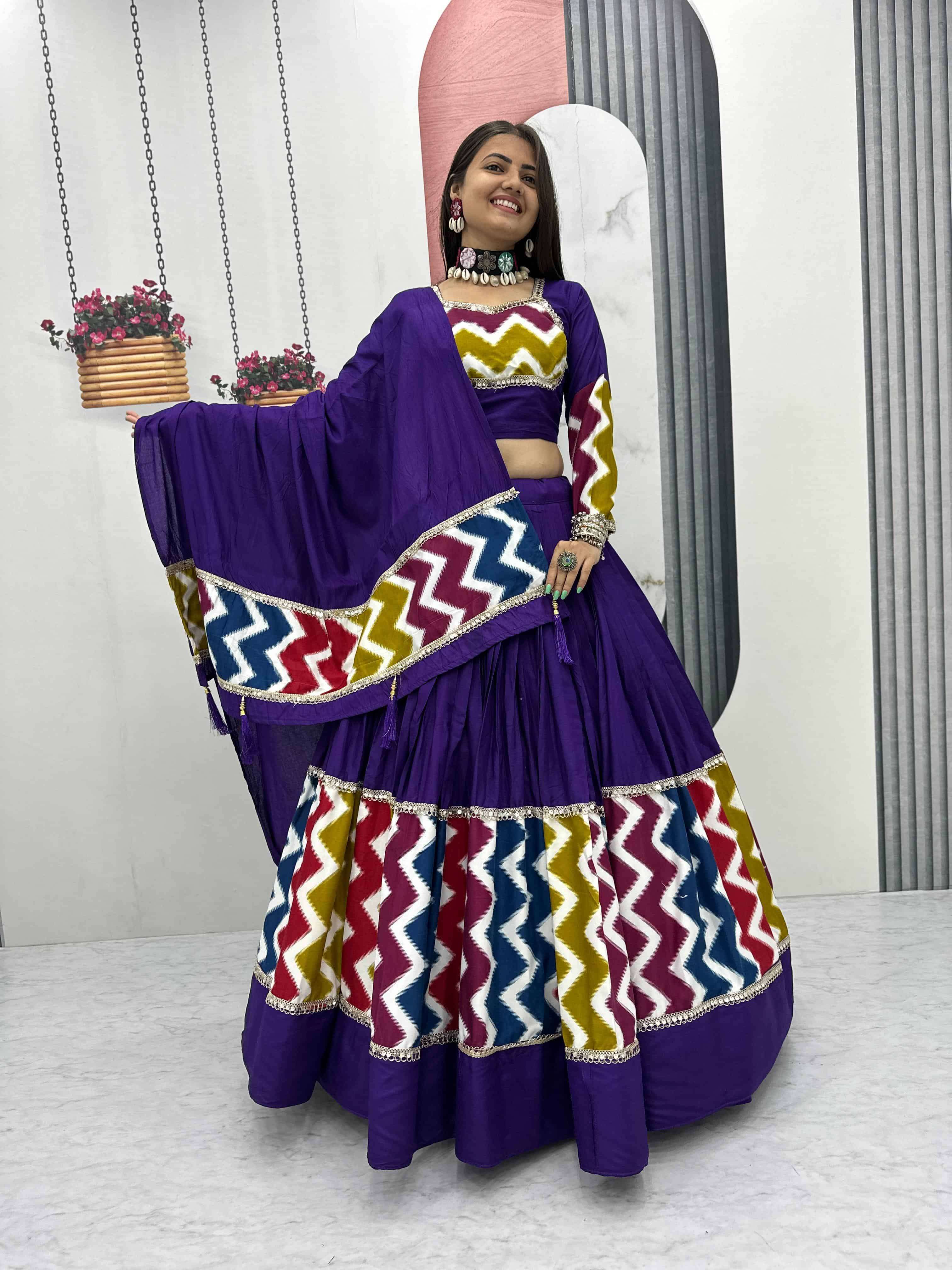 TAPI-274 BY ASLIWHOLESALE DESIGNER PURE RAYON COTTON EMBROIDERY PRINTED LEHENGAS-00185