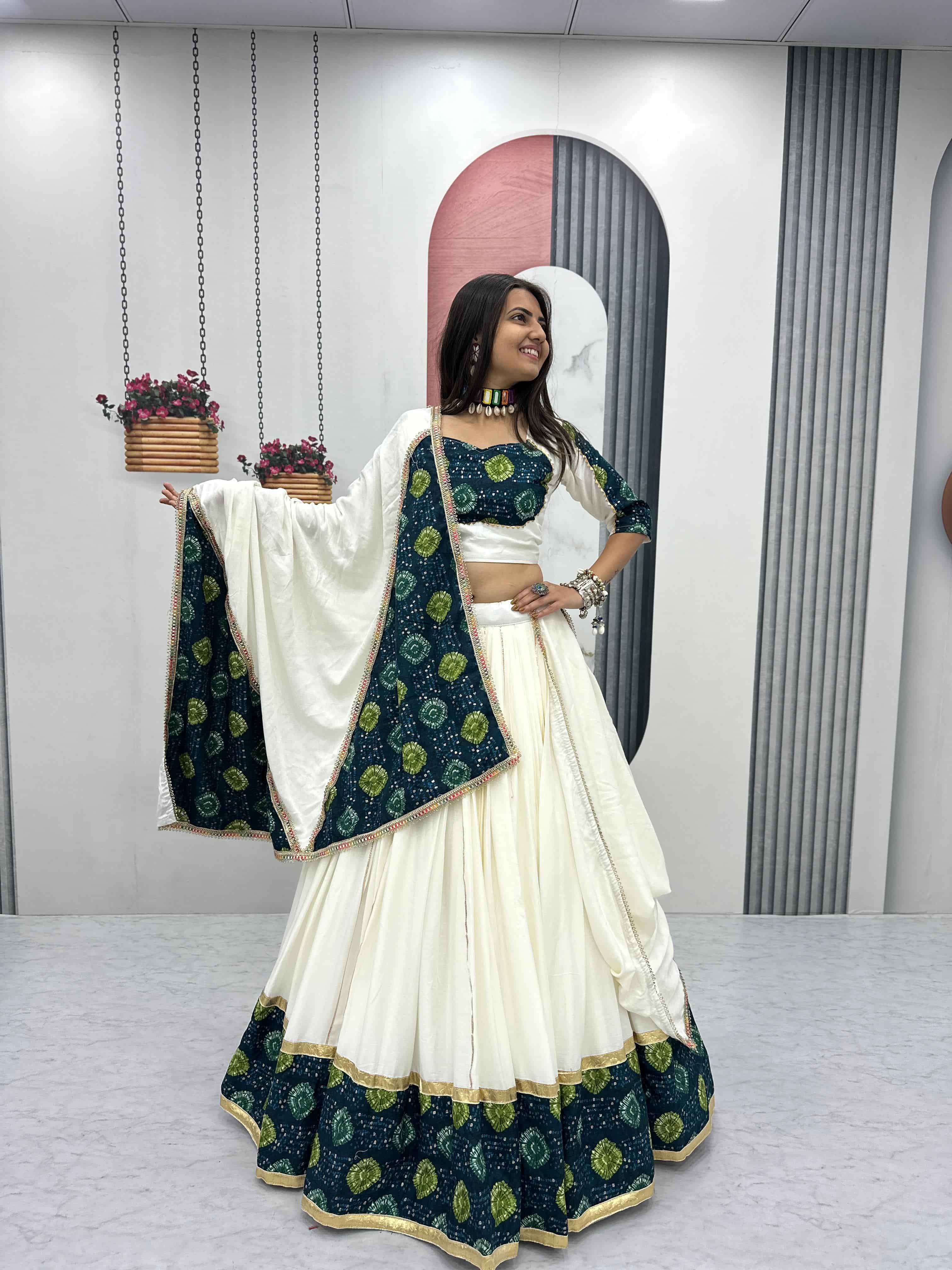 TAPI-282 BY ASLIWHOLESALE DESIGNER PURE RAYON COTTON NAVRATRI LEHENGA-00185