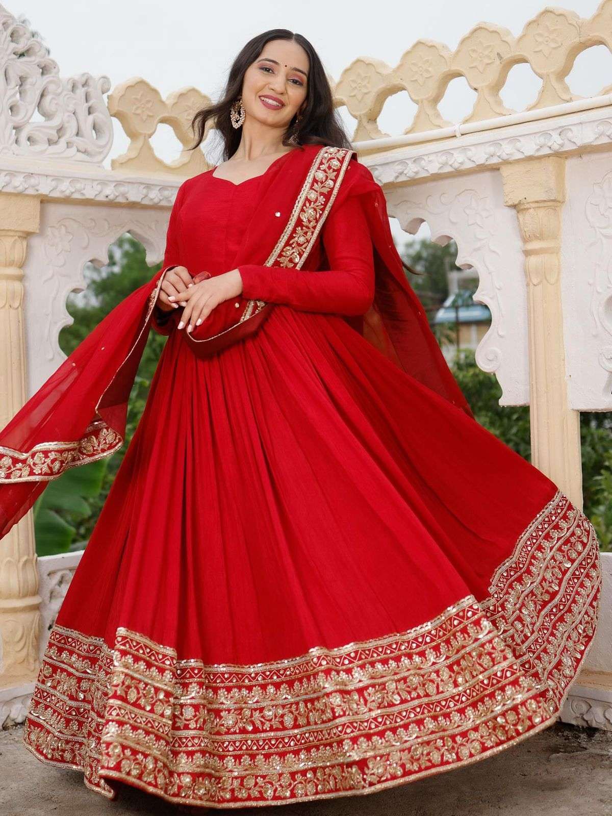 TAPI-287 BY ASLIWHOELSALE DESIGNER PURE FAUX GEORGETTE GOWN-00185