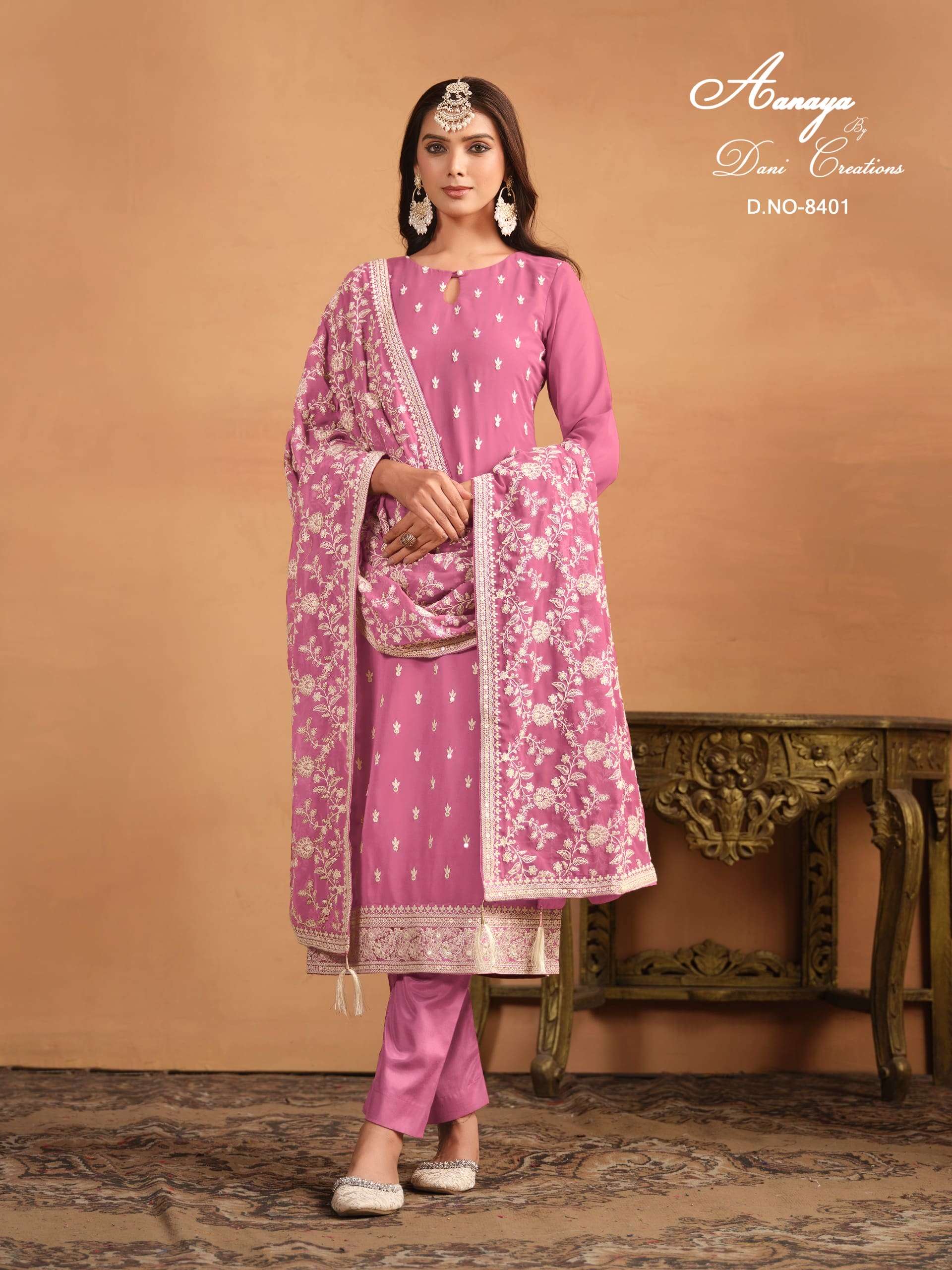 TWISHA AANAYA VOL-184 PURE FAUX GEORGETTE EMBROIDERY PAKISTANI DRESSES-00274