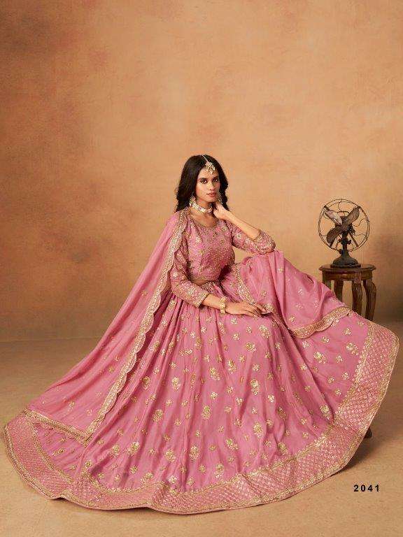 TWISHA MEHVISH VOL-24 2041 TO 2044 SERIES PURE ORGANZA EMBROIDERY LEHENGAS-00274