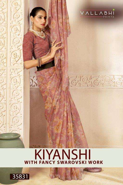 VALLABHI PRINTS KIYANSHI 35831 TO 35835 SERIES PURE CHIFFON PRINTED SAREES-00307