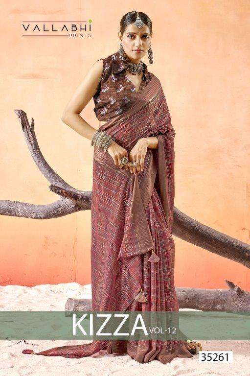 VALLABHI PRINTS KIZZA VOL-12 35261 TO 35266 SERIES PURE GEORGETTE PRINTED SAREES-00307