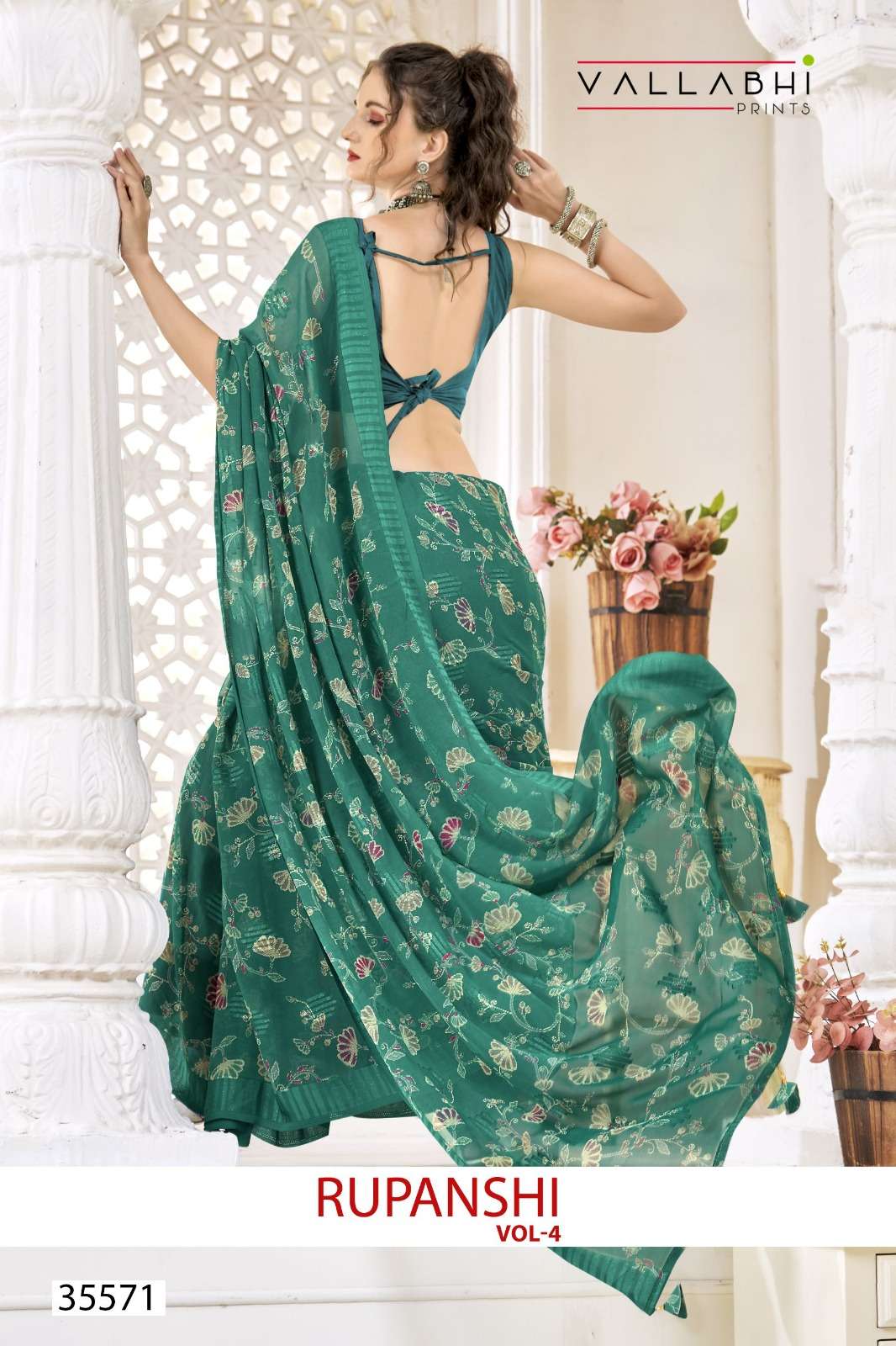 VALLABHI PRINTS RUPANSHI -04 35571 TO 35576 SERIES PURE GEORGETTE PRINTED SAREES-00307