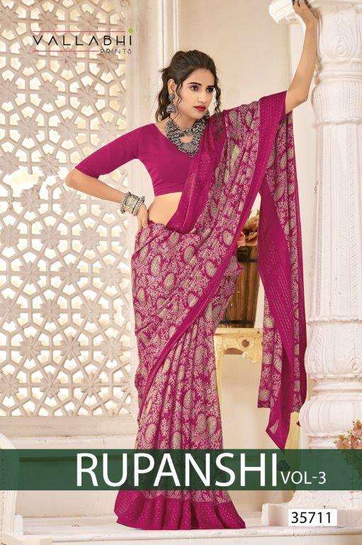 VALLABHI PRINTS RUPANSHI VOL-3 35711 TO 35716 SERIES PURE GEORGETTE PRINTED SAREES-00307