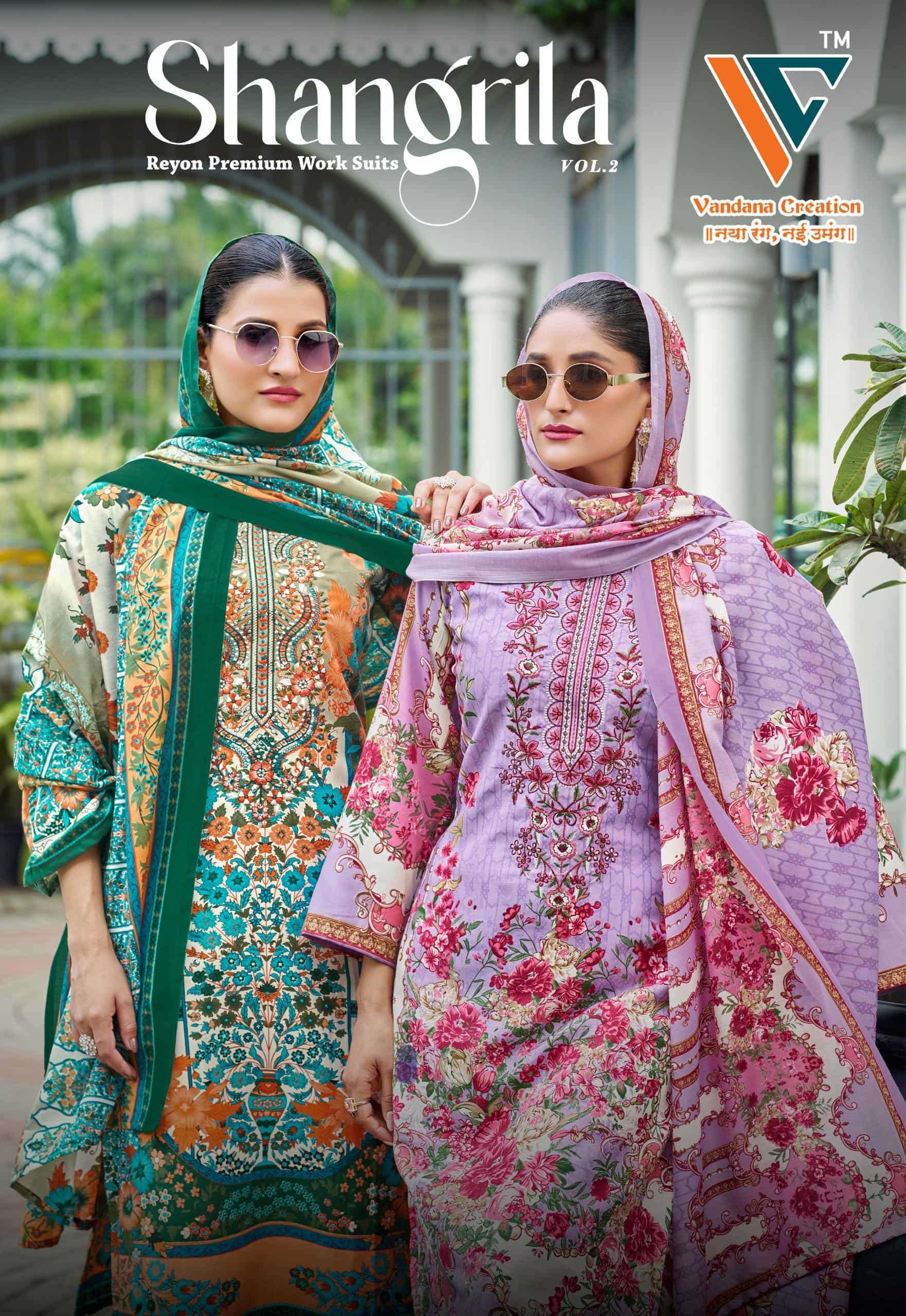 VANDANA CREATION SHANGRILA VOL-02 2001 TO 2008 SERIES PURE RAYON KARACHI PAKISTANI DRESSES-00201