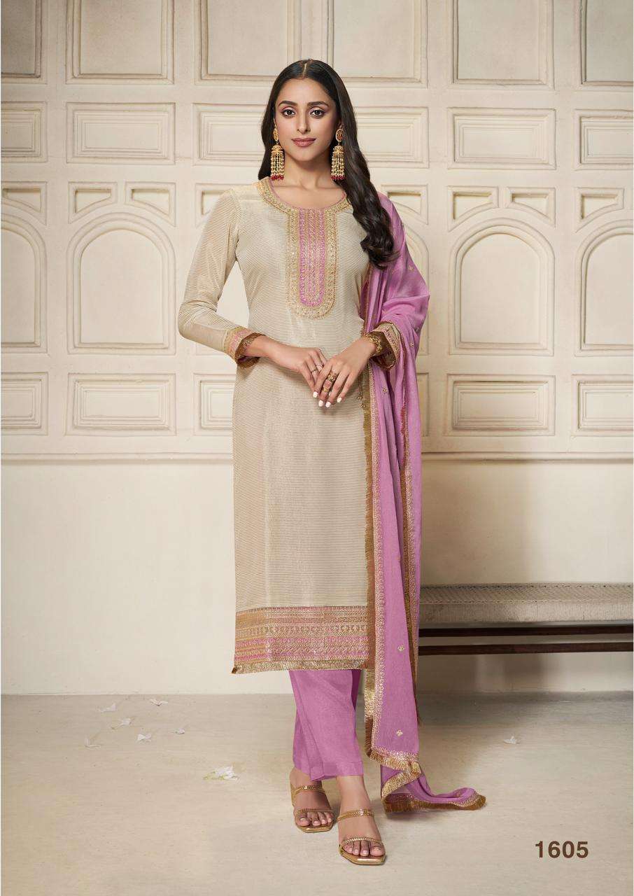 VINAY FASHION 1600 SERIES 1605 TO 1608 SERIES PURE SILK EMBROIDERY DRESSES-00069
