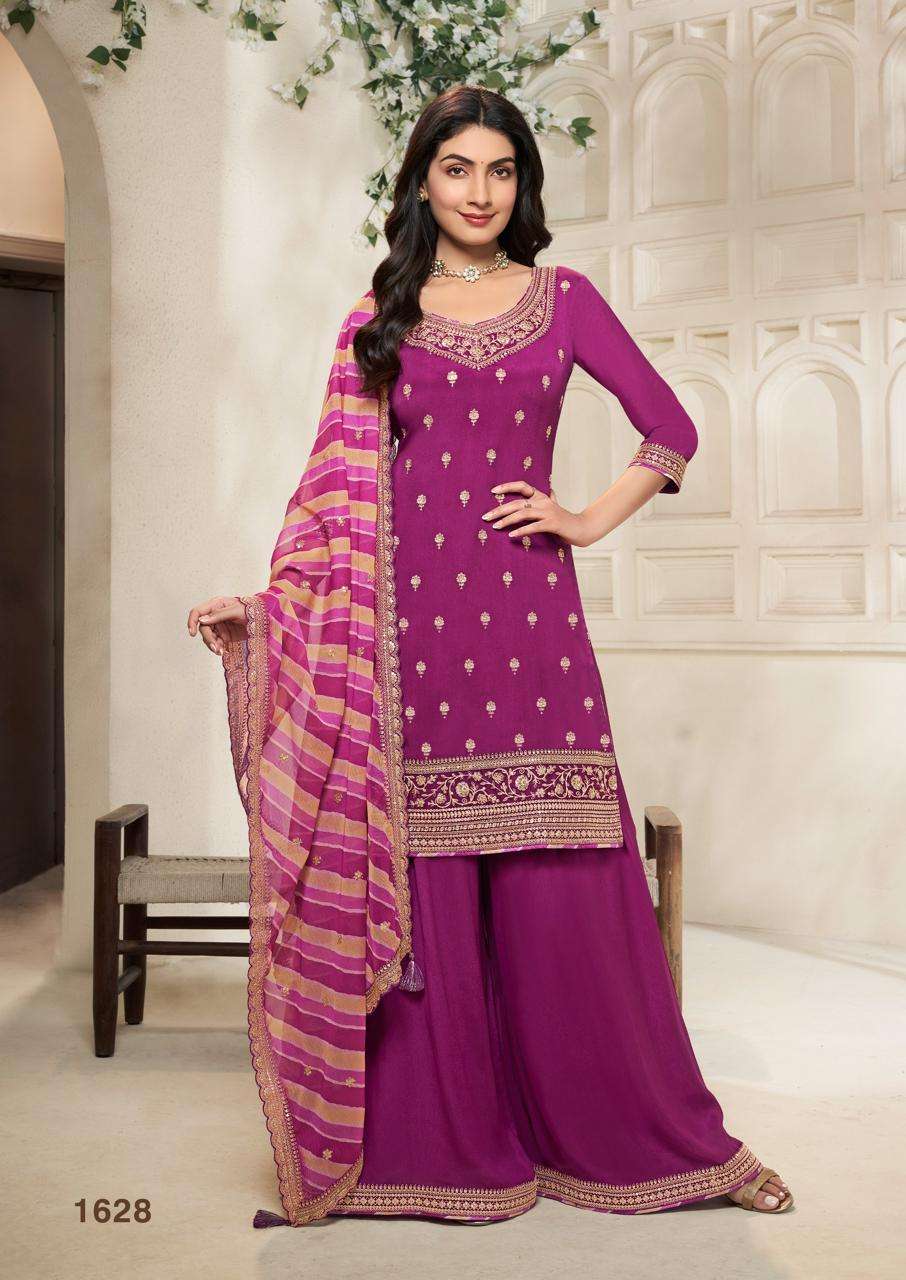 VINAY FASHION 1628 TO 1631 SERIES PURE CHINON EMBROIDERY DRESSES-00069