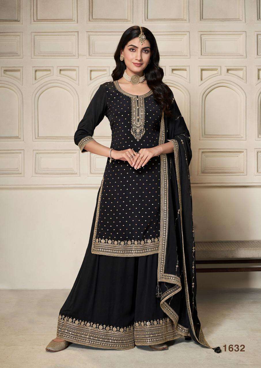 VINAY FASHION 1632 TO 1633 SERIES PURE CHINON JACQUARD DRESSES-00069