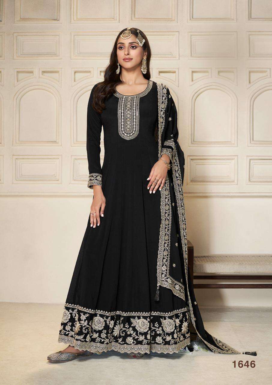 VINAY FASHION 1646 SERIES PURE CHINON EMBROIDERY DRESSES-0069