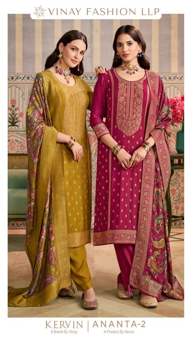 VINAY FASHION KERVIN ANANTA-2 76111 TO 76116 SERIES PURE PASHMINA JACQUARD DRESSES-00025