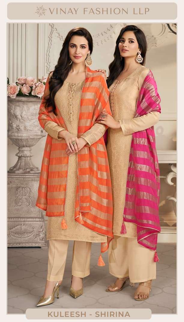 VINAY FASHION KULEESH SHIRINA 76291 TO 76294 SERIES PURE JACQUARD HANDWORK DRESSES-00025