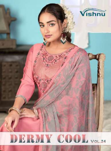 VISHNU DREAMY COOL VOL-24 51001 TO 51012 SERIES PURE SILK DRESSES-00011