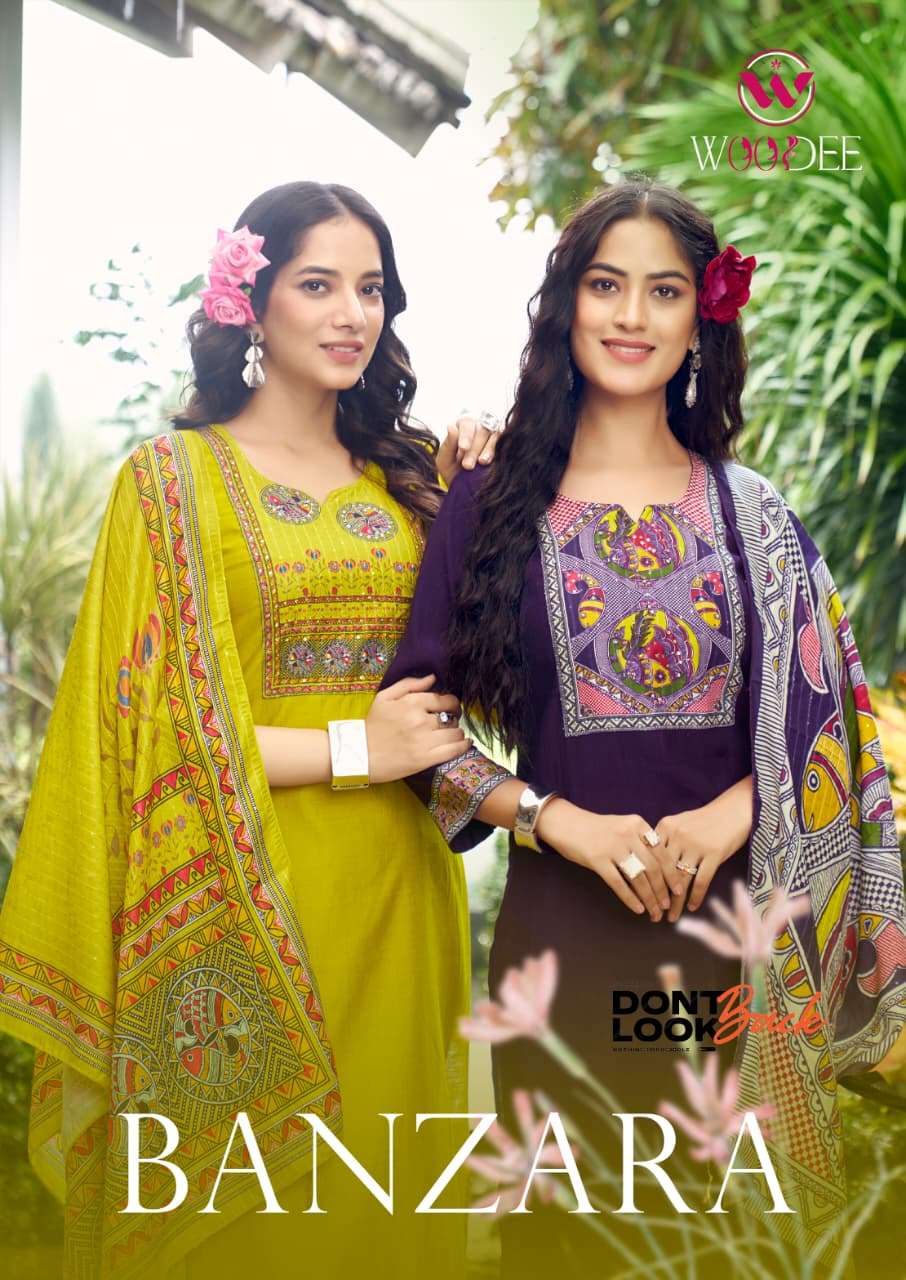 WOODEE BANZARA 1001 TO 1006 SERIES PURE VISCOSE DRESSES-00140