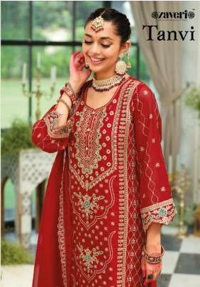 ZAVERI TANVI 2131 TO 2132 SERIES PURE ORGANZA EMBROIDERY DRESSES-00289