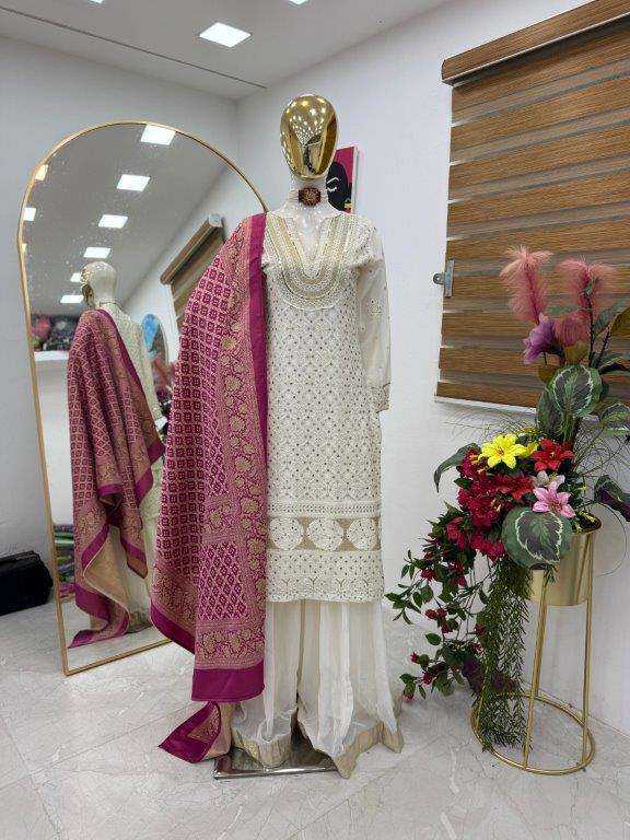 ZC-8002 COLOUR BY ASLIWHOLESALE DESIGNER PURE FAUX GEORGETTE EMBROIDERY DRESSES-00267