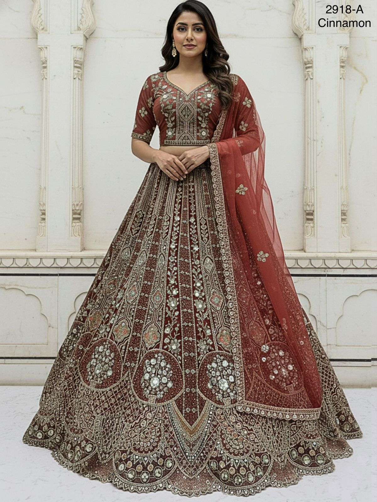 2918 HIT COLOUR BY ASLIWHOLESALE DESIGNER PURE ORGANZA LEHENGAS-00130