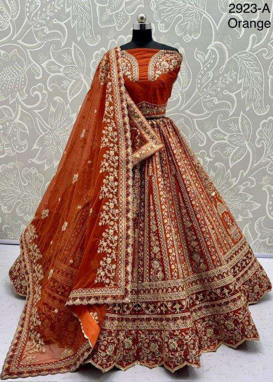 2923 HIT COLOUR BY ASLIWHOLESALE DESIGNER PURE SILK EMBROIDERY LEHENGAS-00130