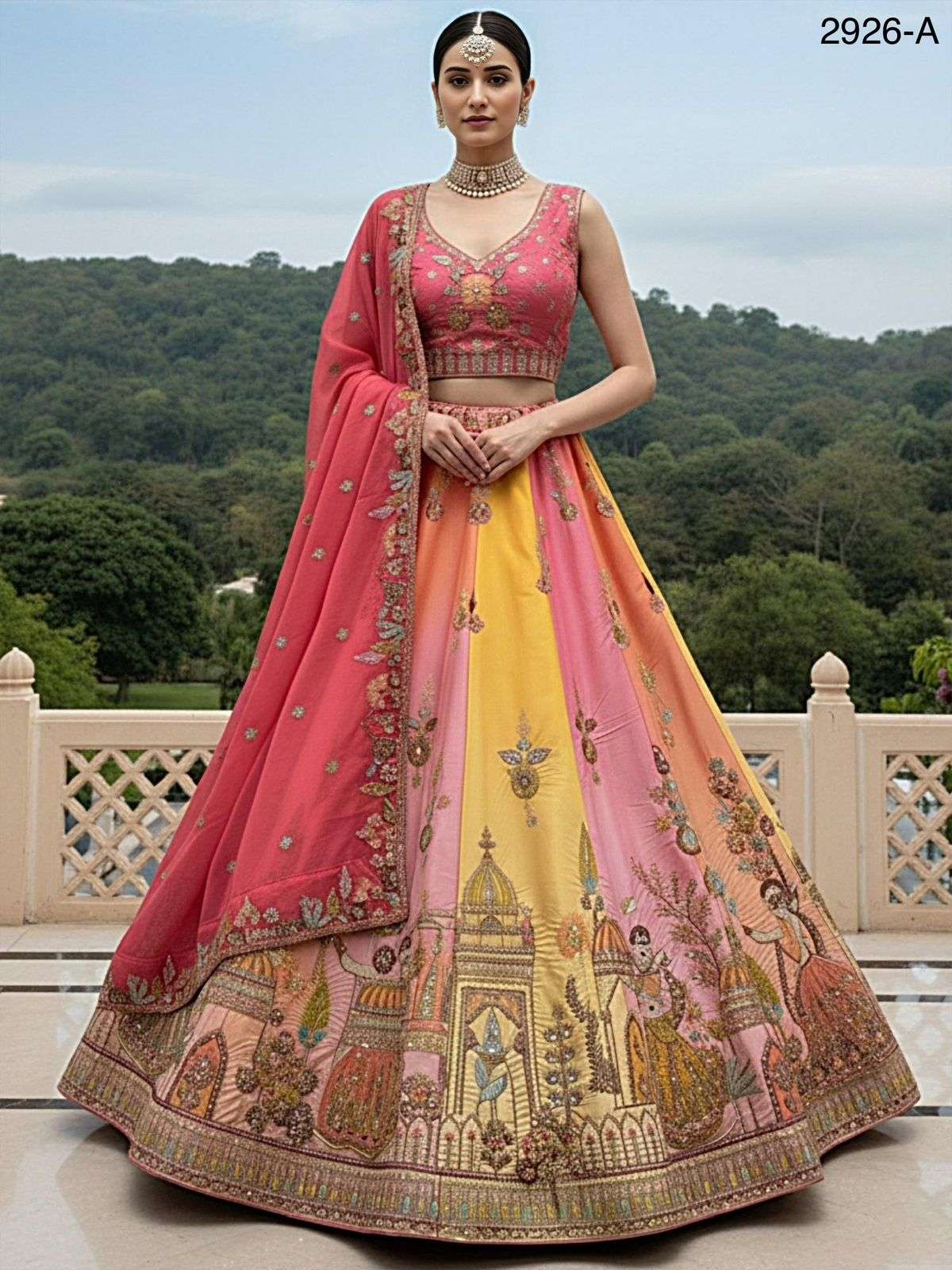 2926 HIT COLOUR BY ASLIWHOLESALE DESIGNER PURE SILK EMBROIDERY LEHENGAS-00130