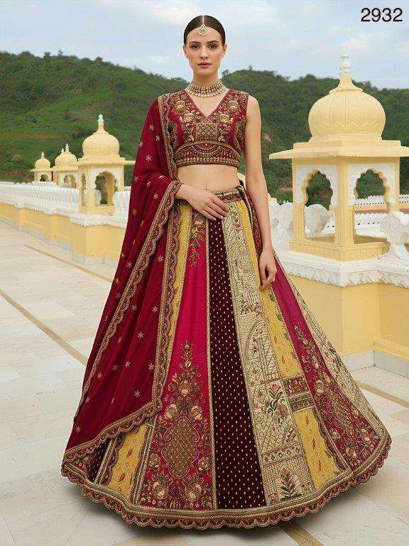 2932 HIT COLOUR BY ASLIWHOLESALE DESIGNER PURE SILK EMBROIDERY LEHENGAS-00130
