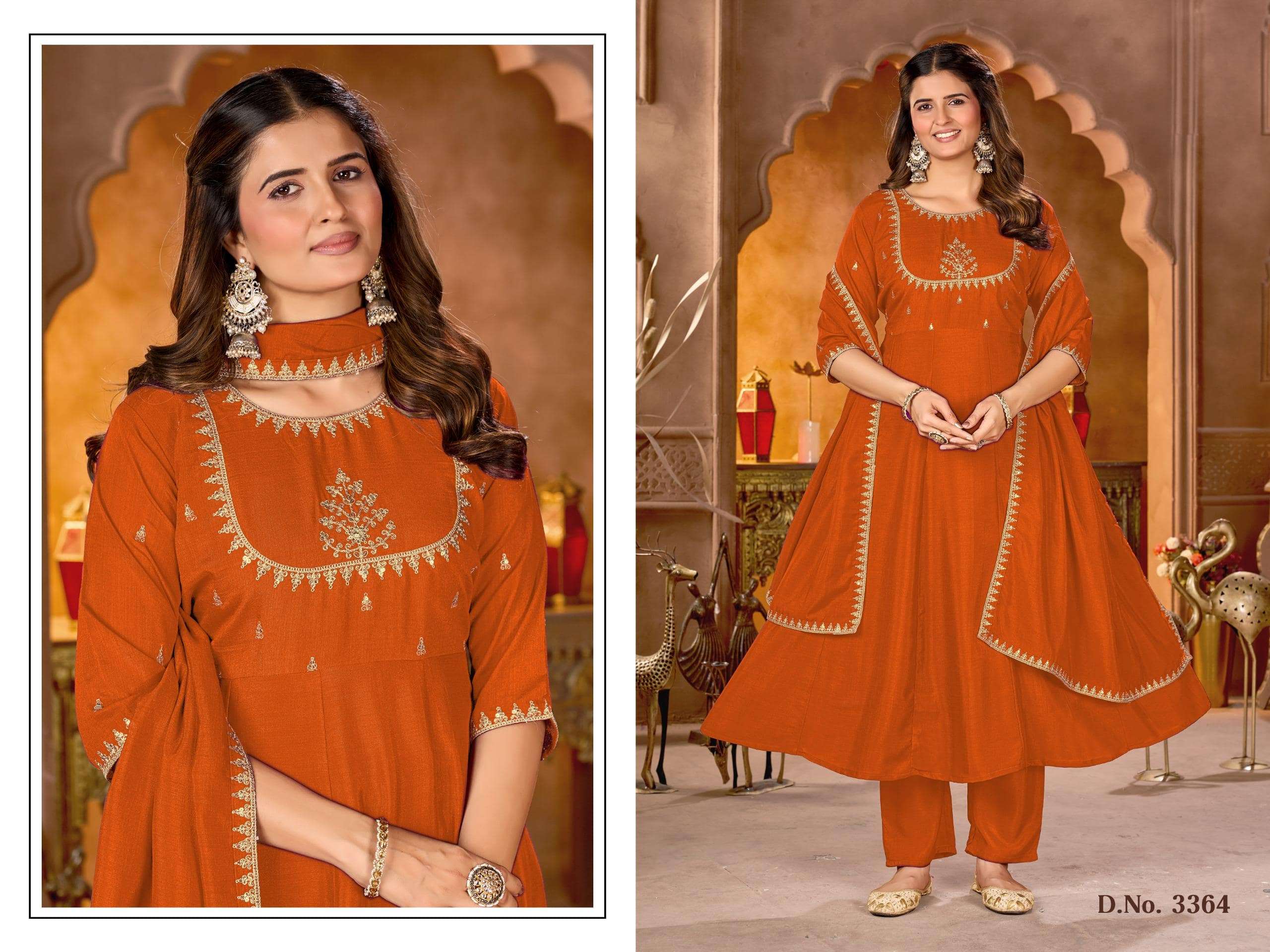 3361 TO 3364  BY ASLOWHOLESALE DESIGNER PURE VICHITRA EMBROIDERY DRESSES-00014